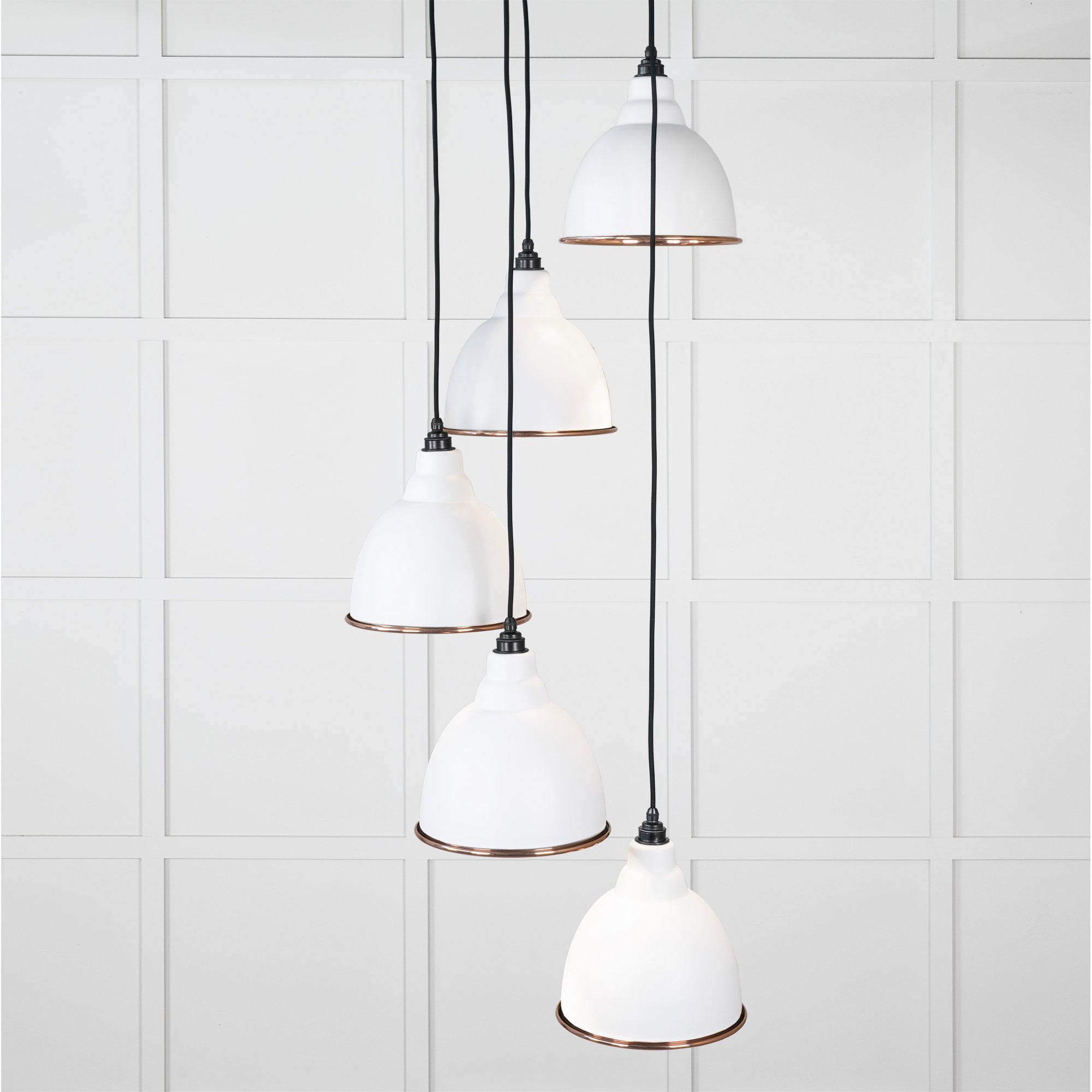 From The Anvil Hammered Copper Brindley Cluster Pendant - Flock (Matt White)