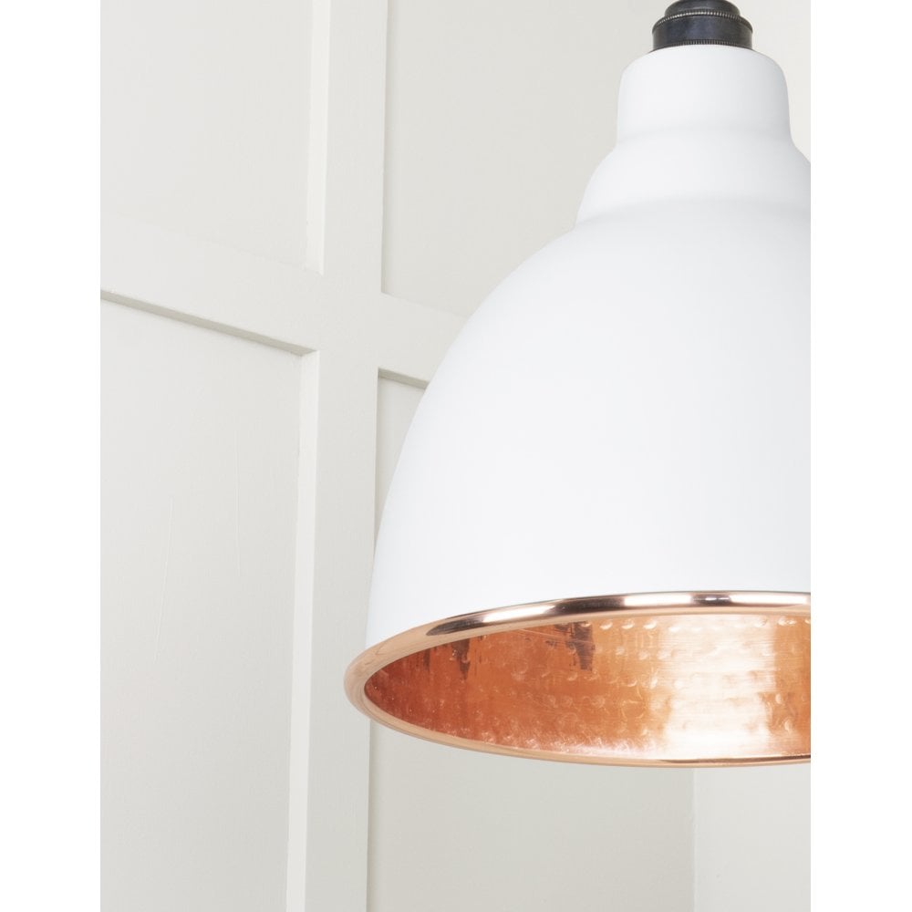 From The Anvil Hammered Copper Brindley Cluster Pendant - Flock (Matt White)