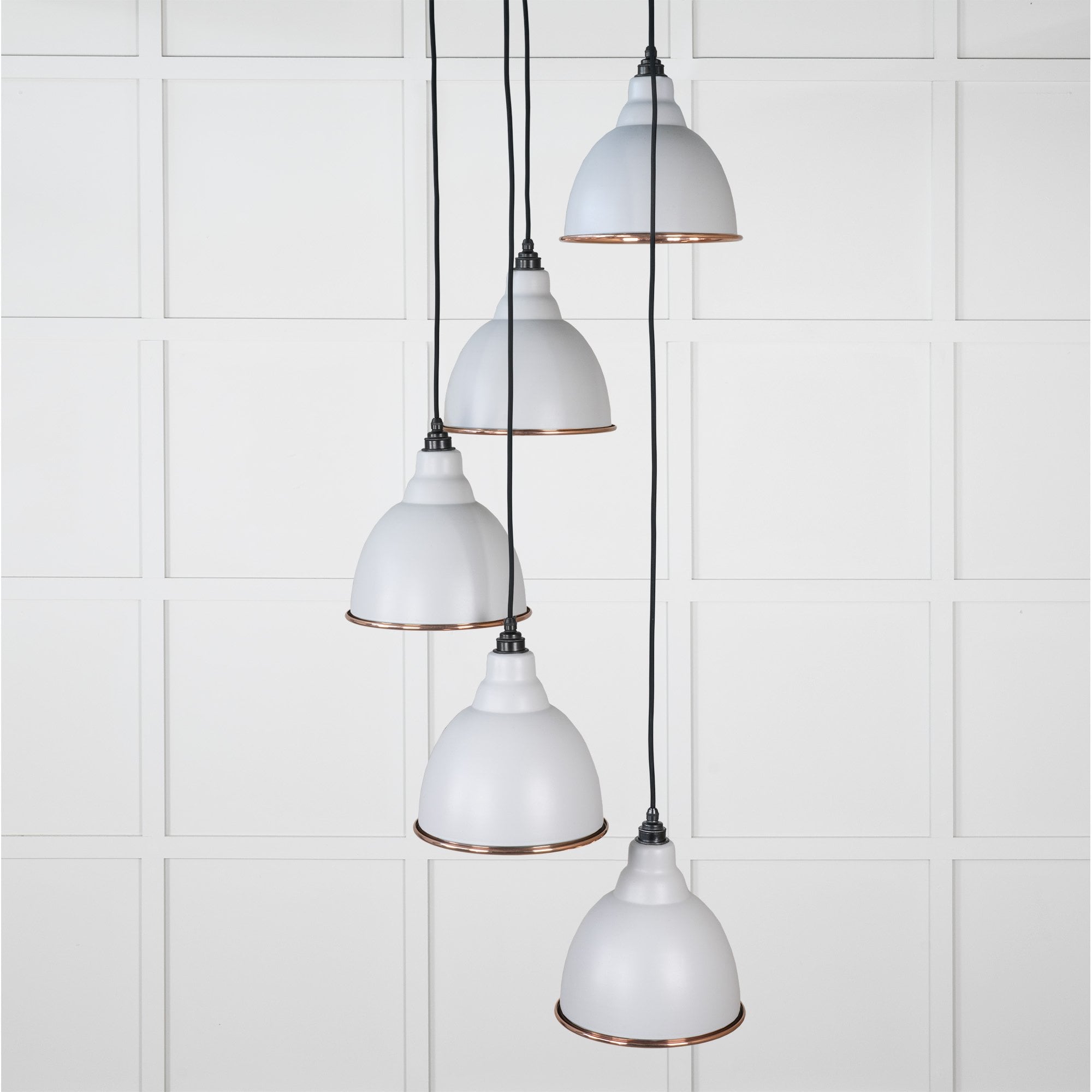 From The Anvil Hammered Copper Brindley Cluster Pendant - Birch (Pale Grey)