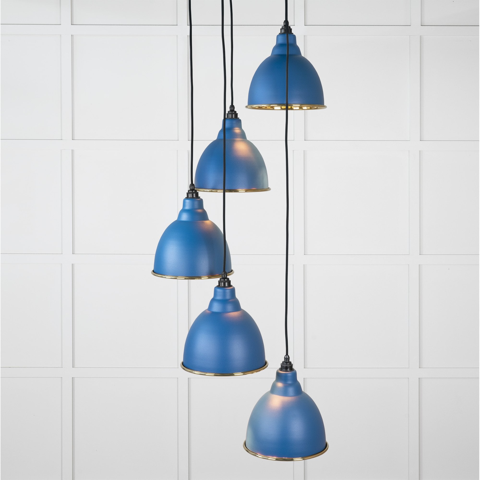 From The Anvil Smooth Brass Brindley Cluster Pendant - Upstream (Blue)