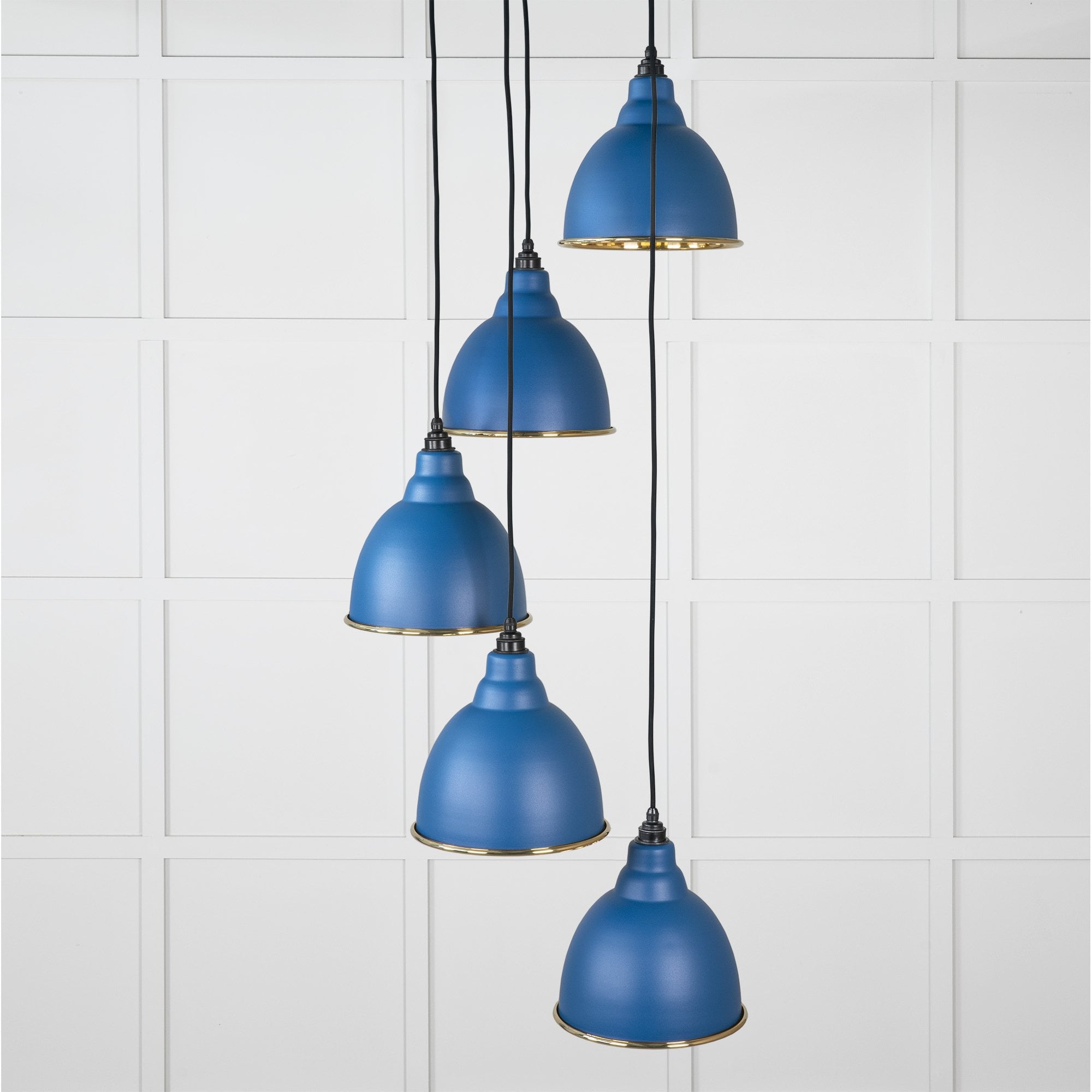 From The Anvil Smooth Brass Brindley Cluster Pendant - Upstream (Blue)