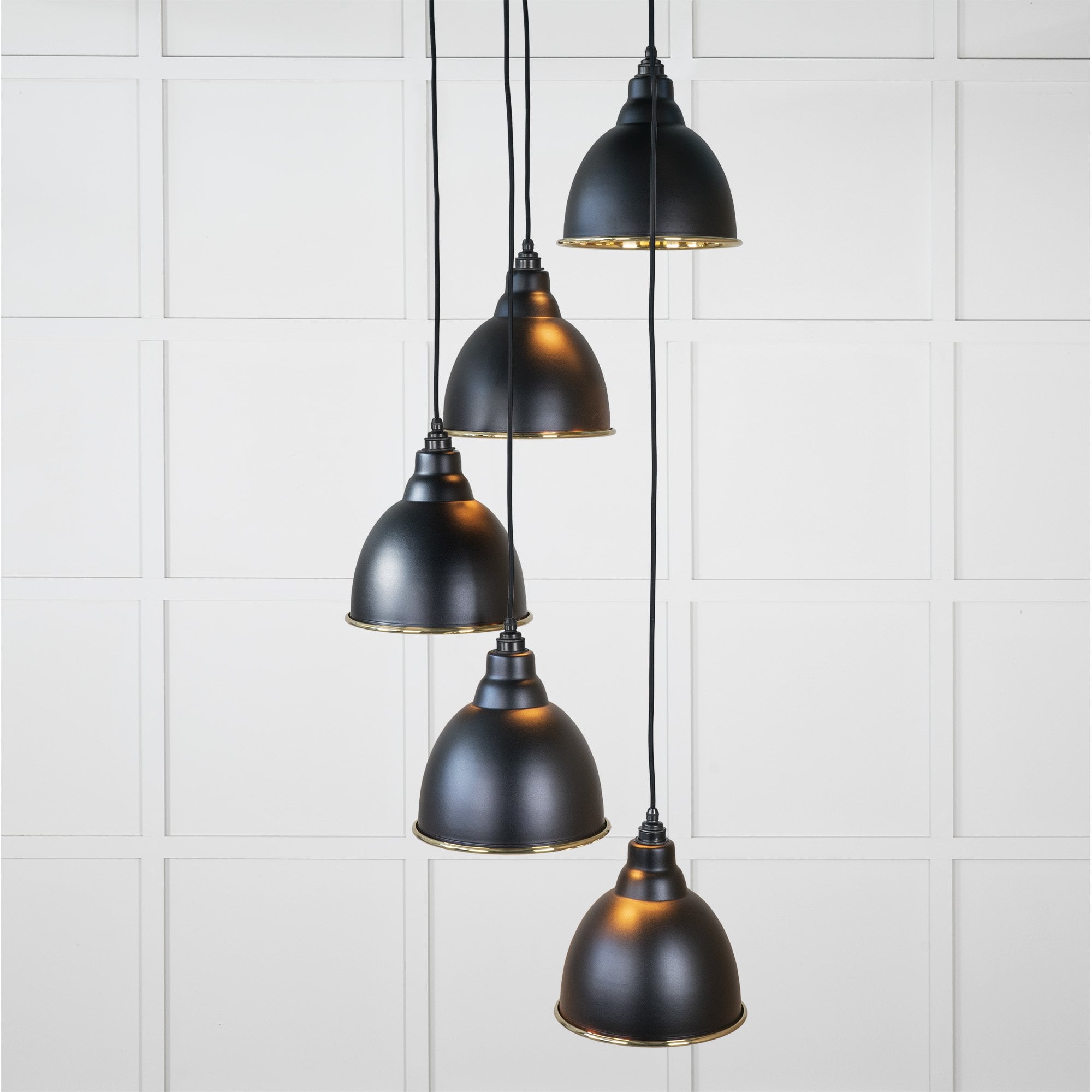 From The Anvil Smooth Brass Brindley Cluster Pendant - Elan Black