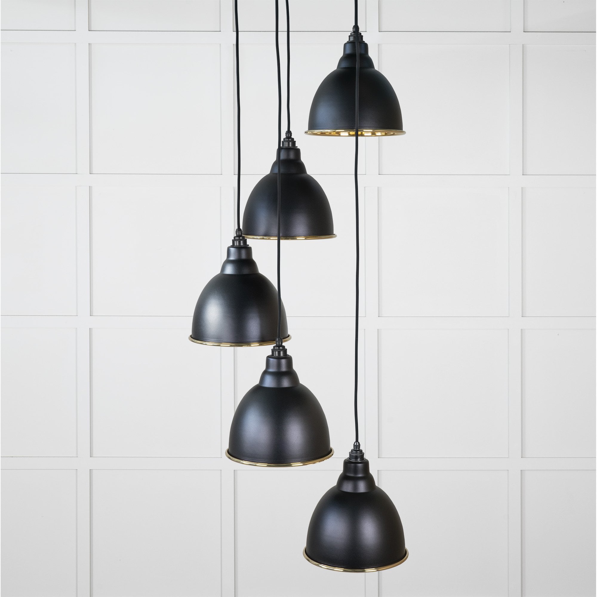 From The Anvil Smooth Brass Brindley Cluster Pendant - Elan Black