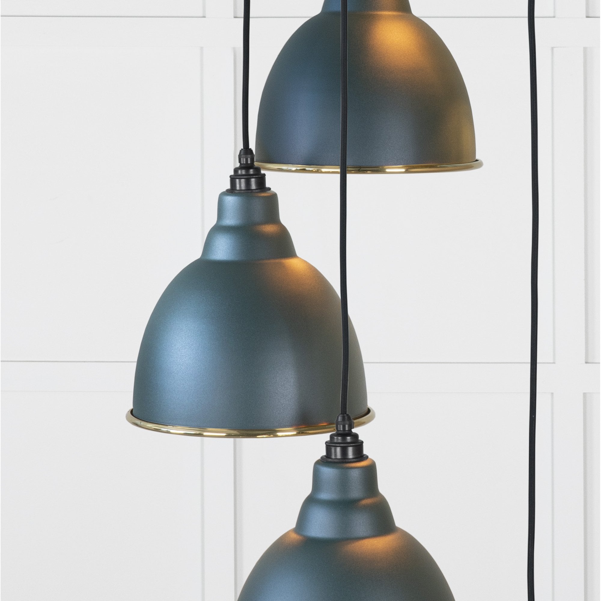 From The Anvil Smooth Brass Brindley Cluster Pendant - Dingle (Rich Green)