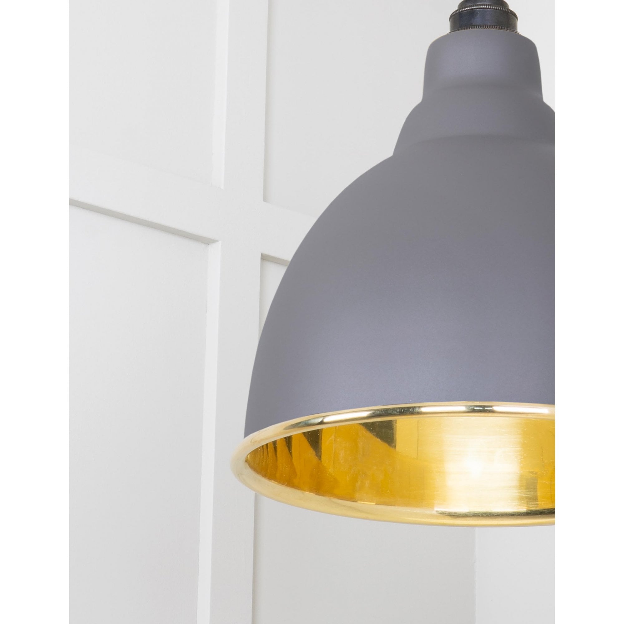From The Anvil Smooth Brass Brindley Cluster Pendant - Bluff (Warm Grey)