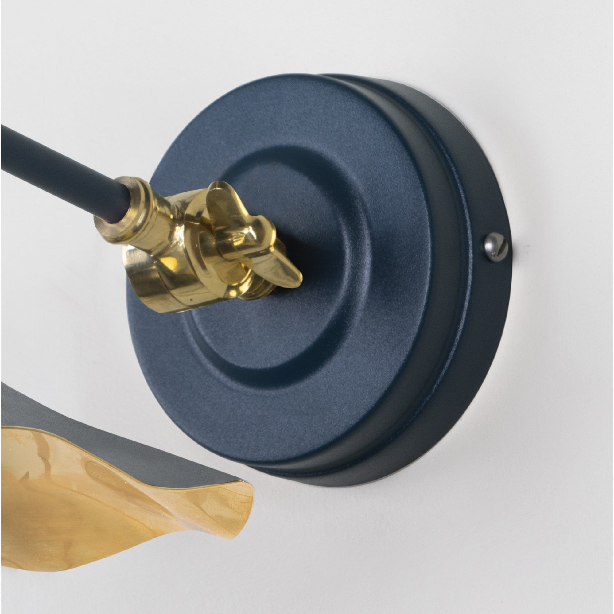 From The Anvil Smooth Brass Flora Wall Light - Dusk (Dark Blue/Grey)