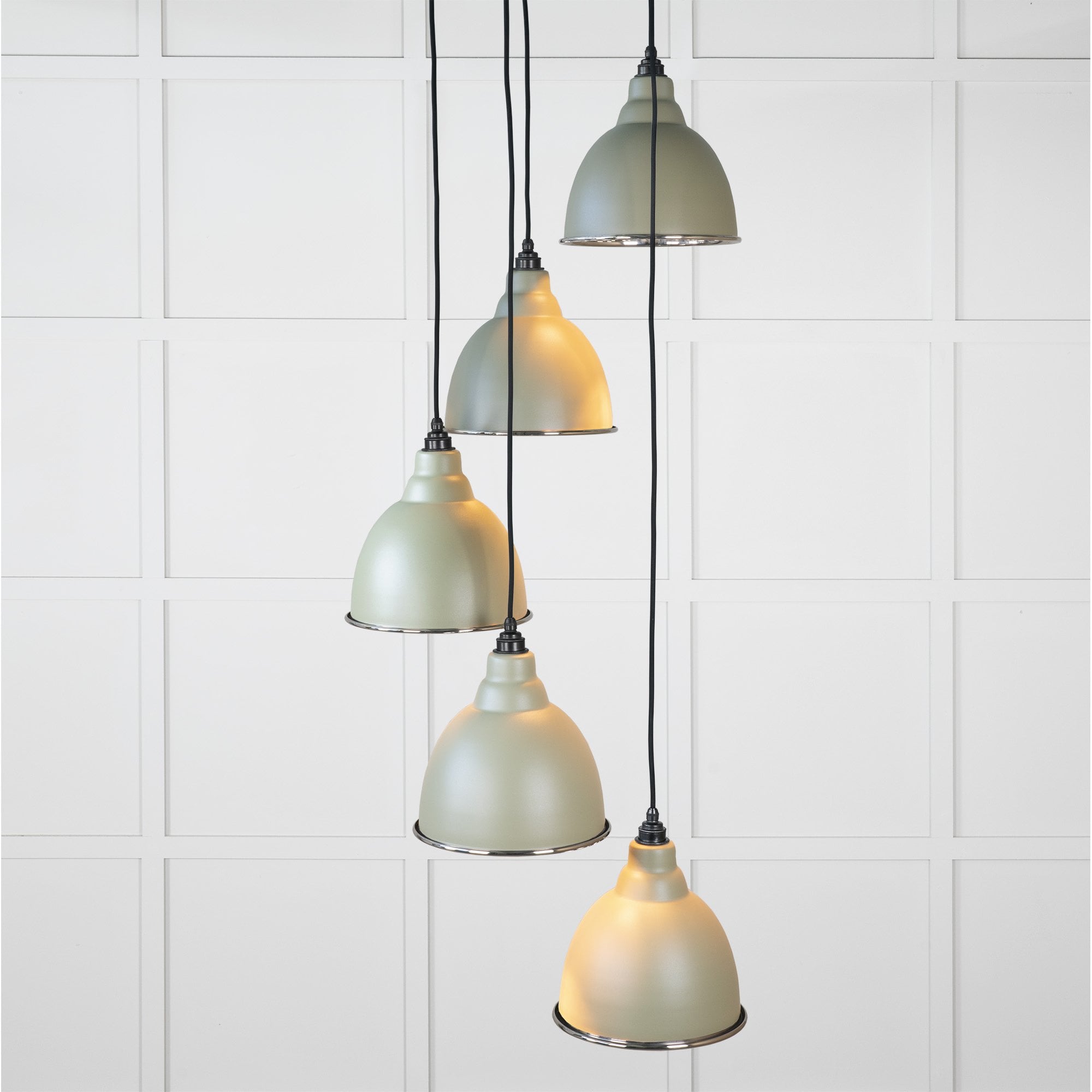 From The Anvil Smooth Nickel Brindley Cluster Pendant - Tump (Pale Green)