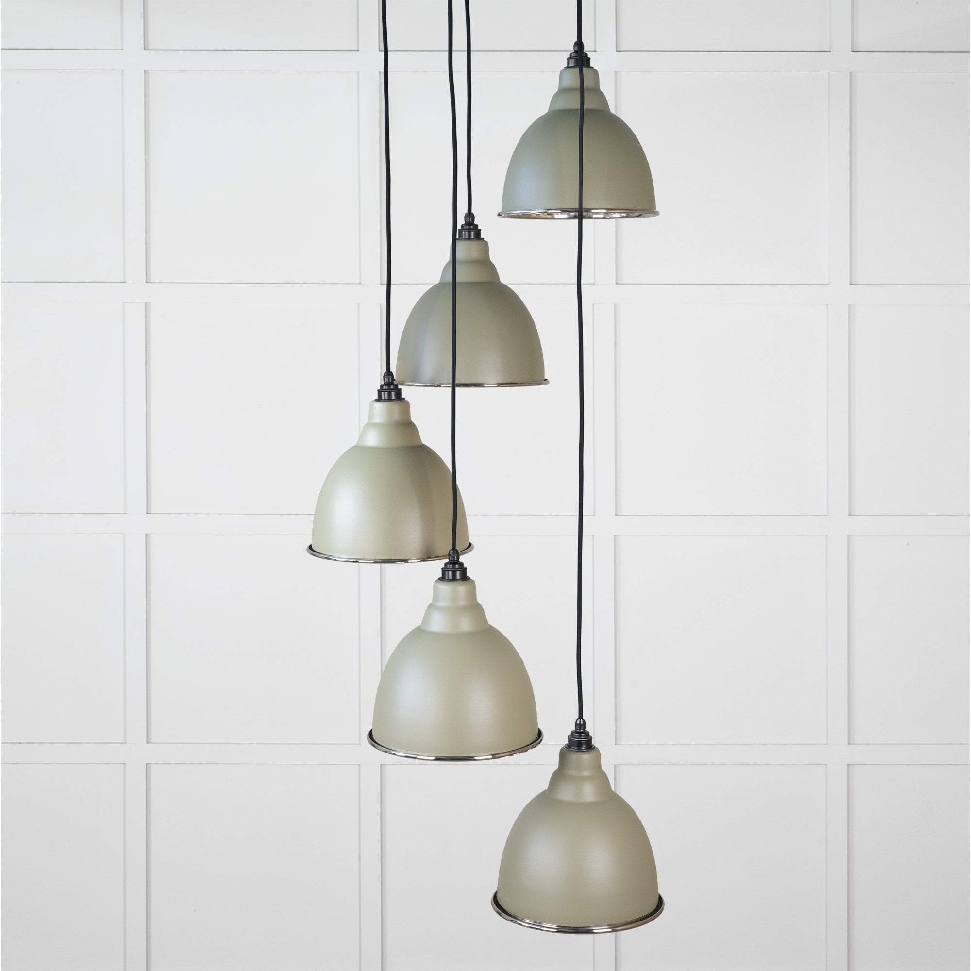 From The Anvil Smooth Nickel Brindley Cluster Pendant - Tump (Pale Green)
