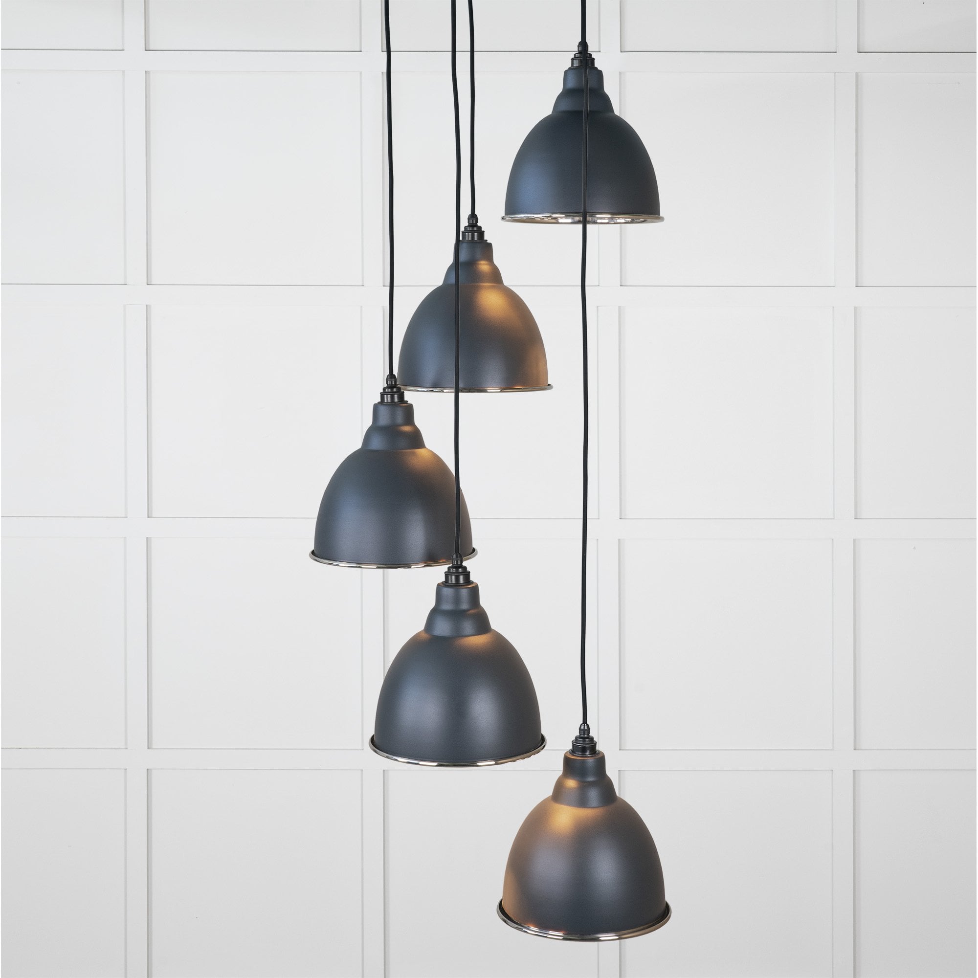 From The Anvil Smooth Nickel Brindley Cluster Pendant - Soot (Dark Grey)