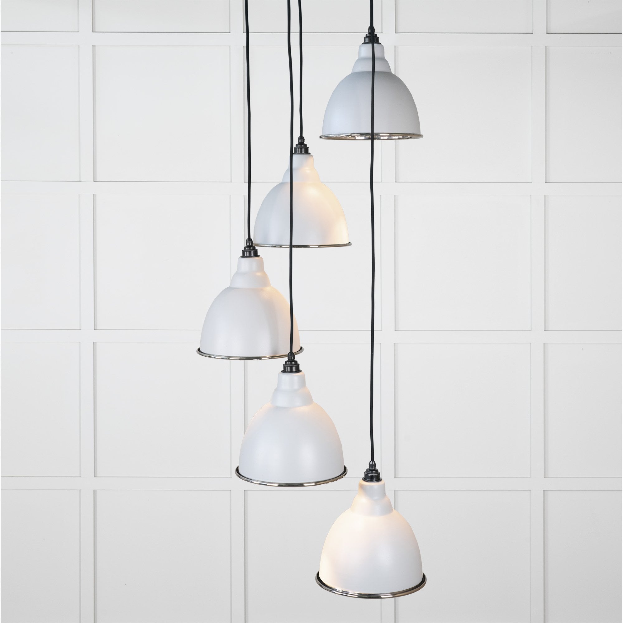 From The Anvil Smooth Nickel Brindley Cluster Pendant - Birch (Pale Grey)
