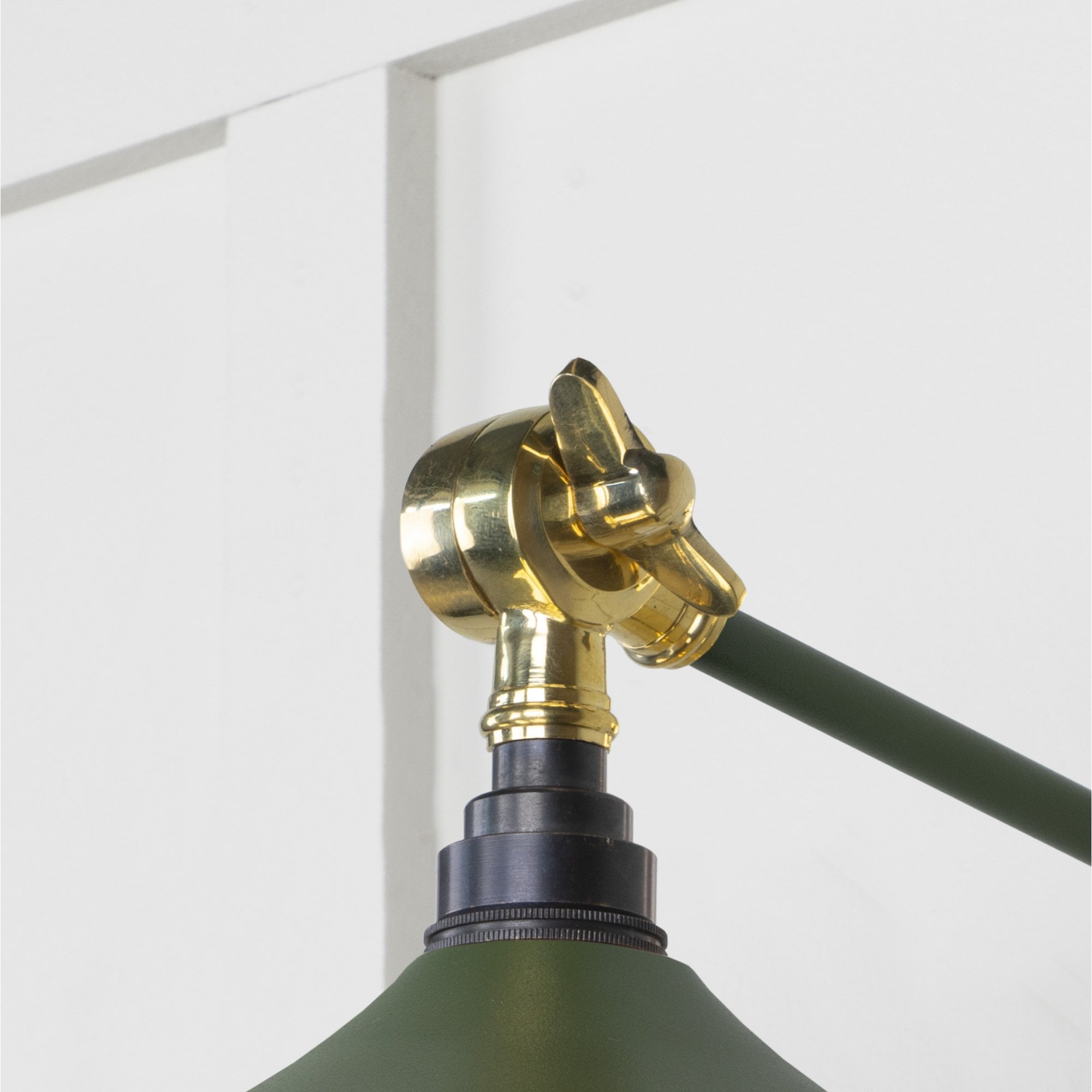 From The Anvil Smooth Brass Flora Wall Light - Heath (Earthy Green)