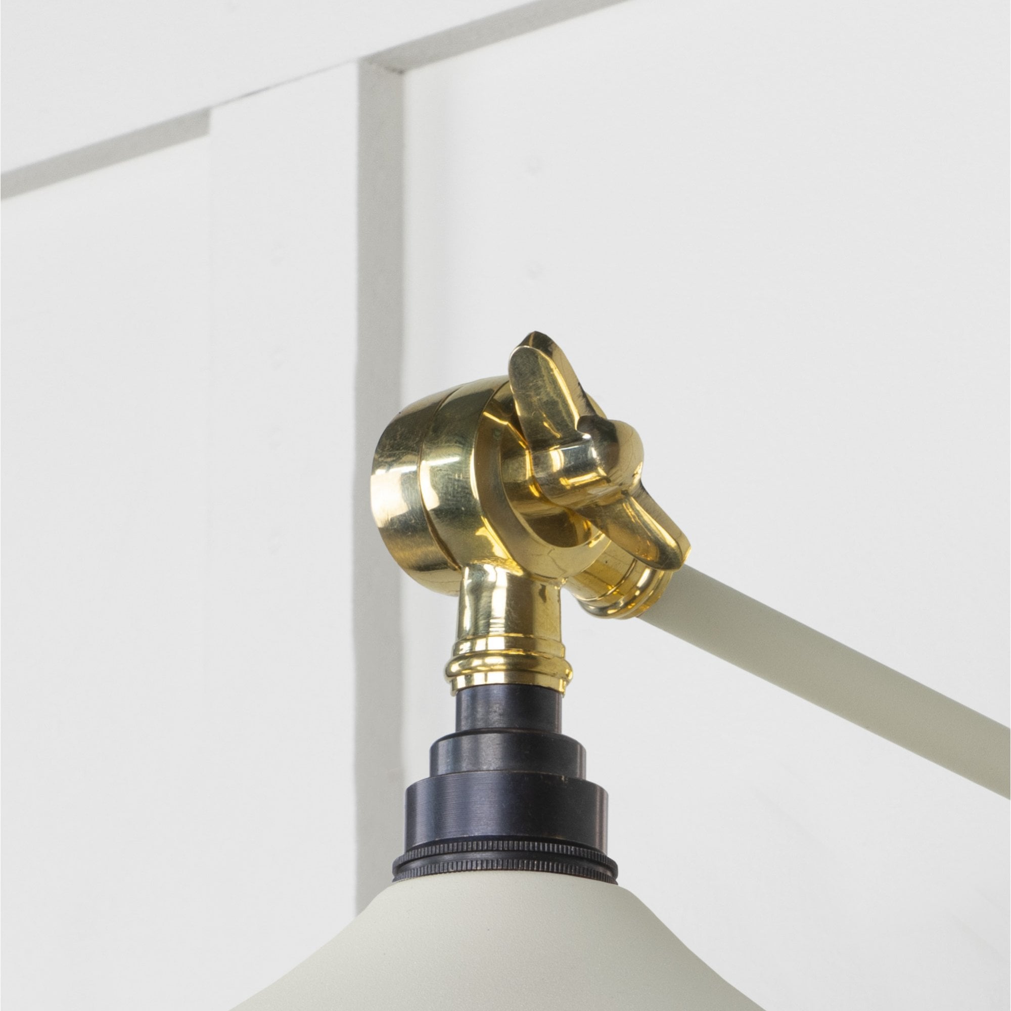 From The Anvil Smooth Brass Flora Wall Light - Teasel (Off White/Cream)