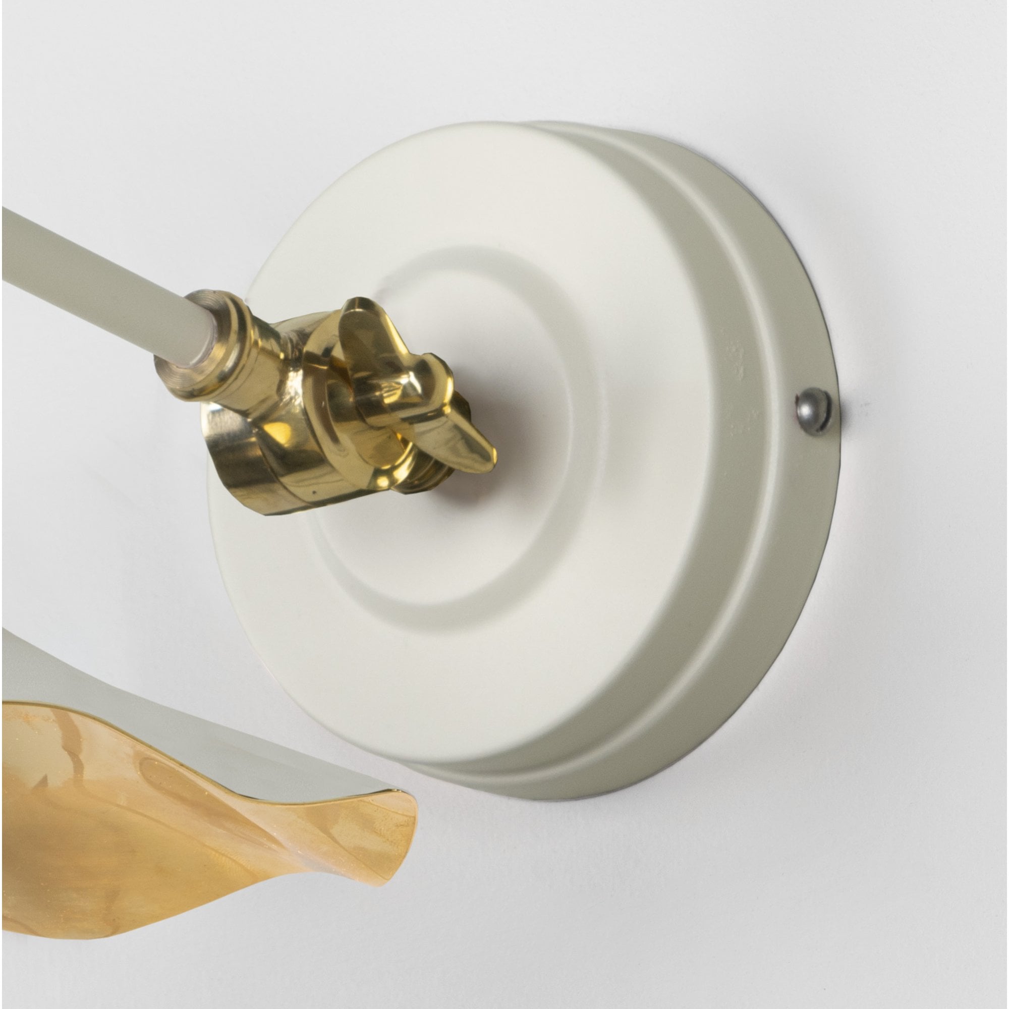 From The Anvil Smooth Brass Flora Wall Light - Teasel (Off White/Cream)