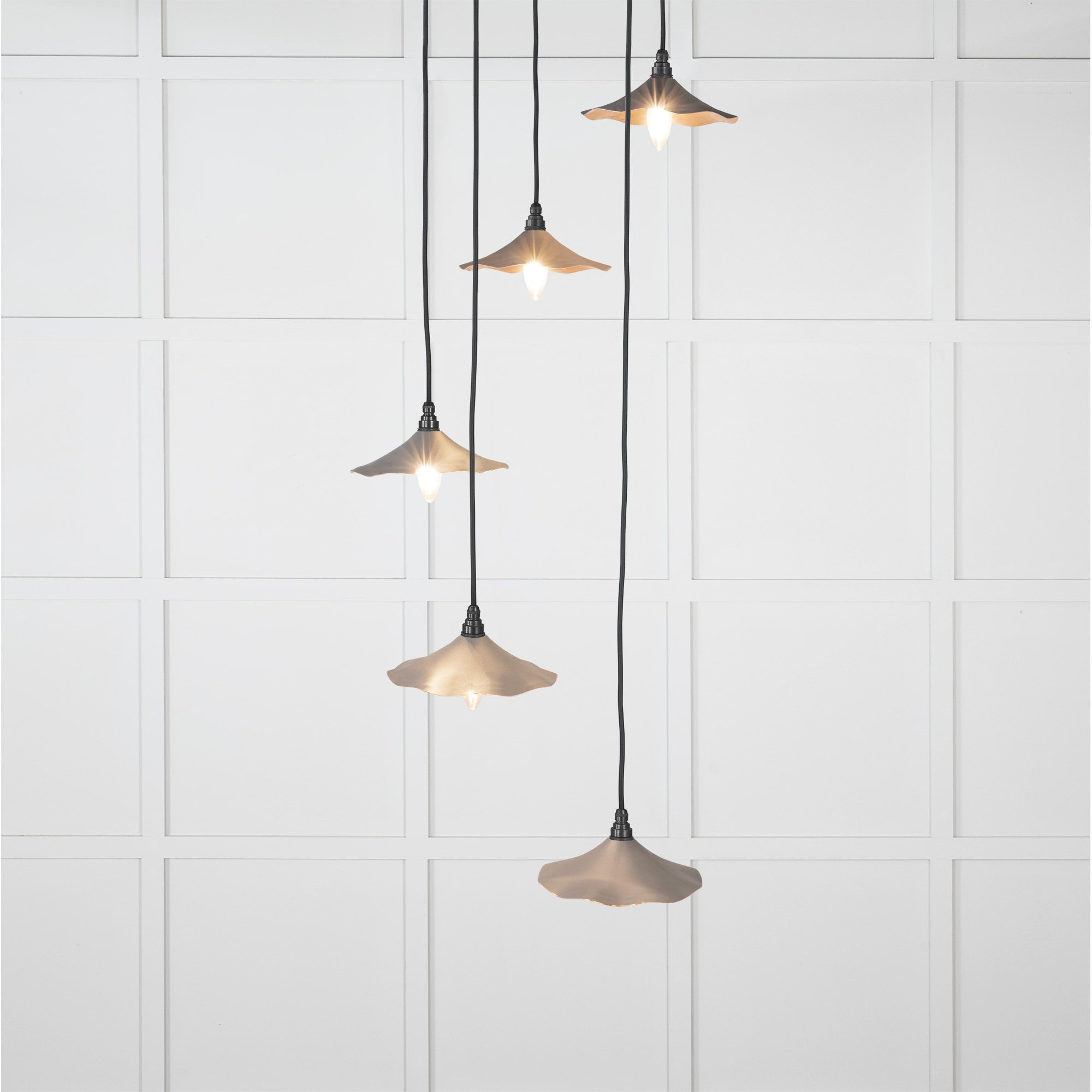 From The Anvil Smooth Copper Flora Cluster Pendant - Bluff (Warm Grey)