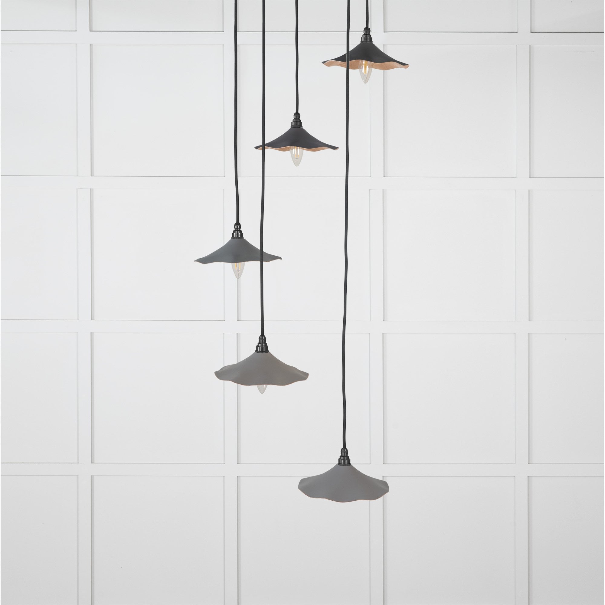 From The Anvil Smooth Copper Flora Cluster Pendant - Bluff (Warm Grey)