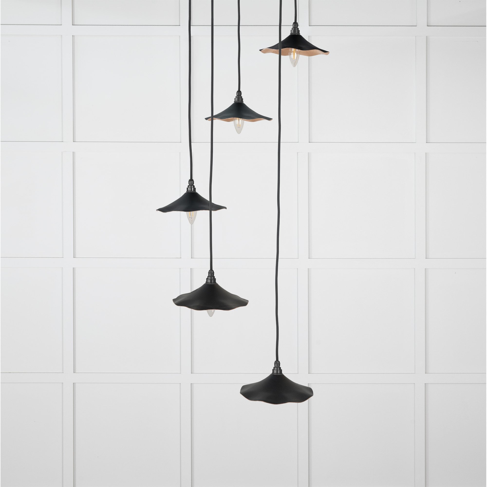 From The Anvil Smooth Copper Flora Cluster Pendant - Elan Black