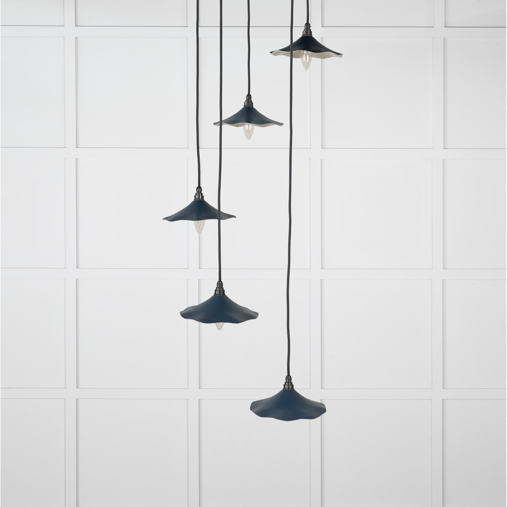 From The Anvil Smooth Nickel Flora Cluster Pendant - Dusk (Dark Blue/Grey)