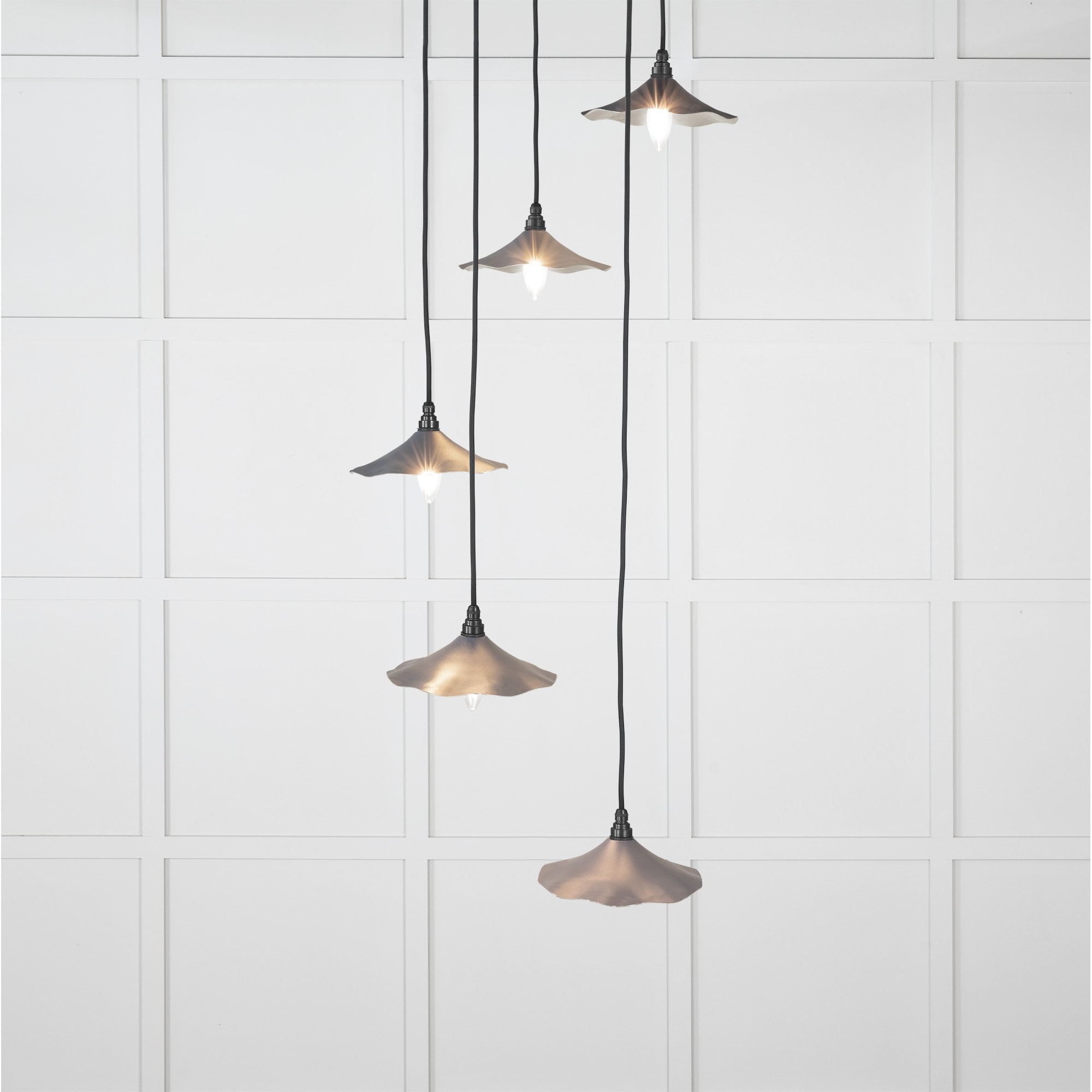 From The Anvil Smooth Nickel Flora Cluster Pendant - Slate (Mid Grey)
