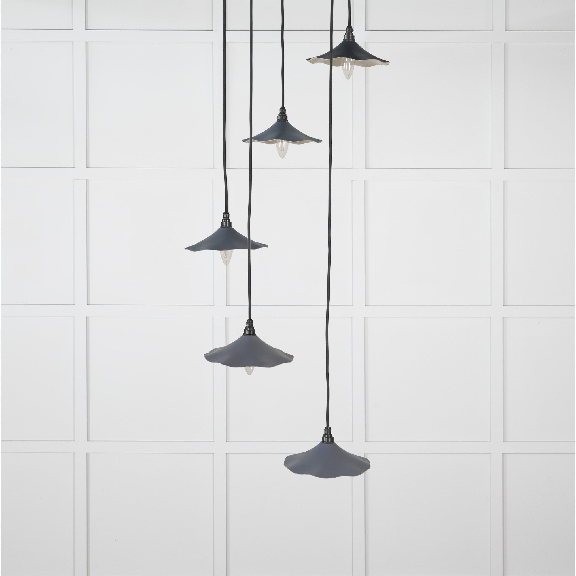 From The Anvil Smooth Nickel Flora Cluster Pendant - Slate (Mid Grey)