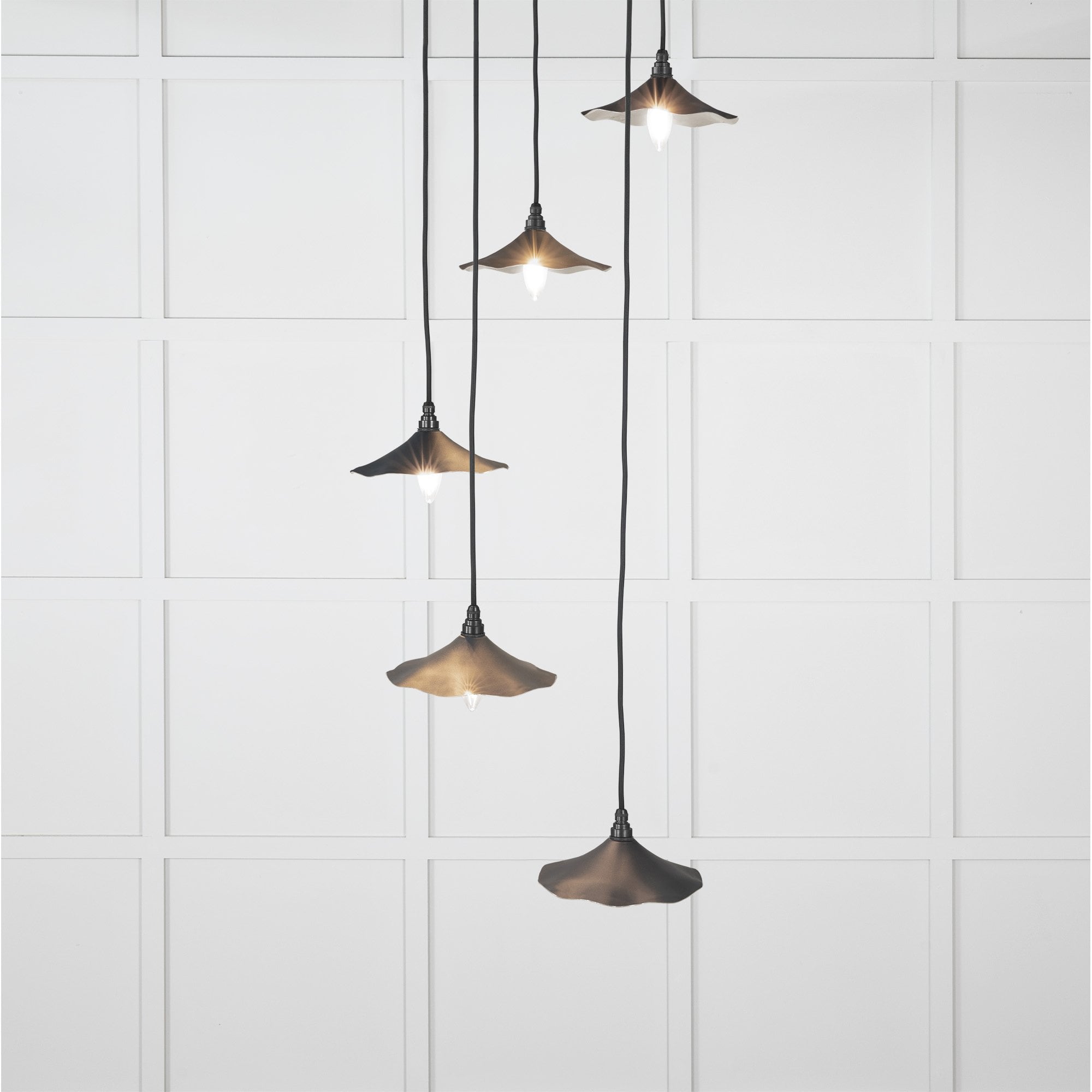 From The Anvil Smooth Nickel Flora Cluster Pendant - Soot (Dark Grey)