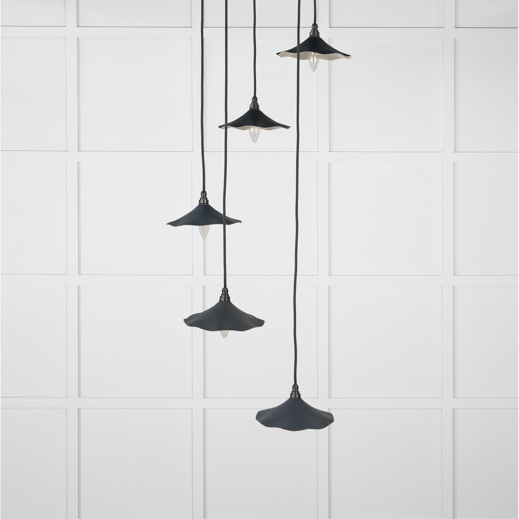 From The Anvil Smooth Nickel Flora Cluster Pendant - Soot (Dark Grey)