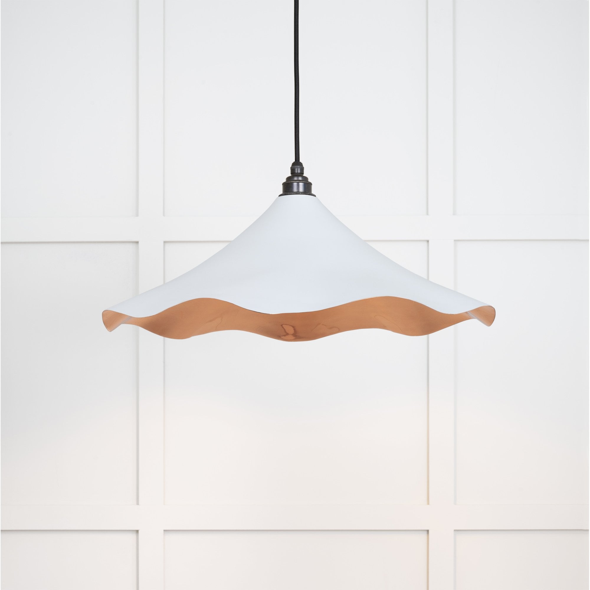 From The Anvil Smooth Copper Flora Pendant - Birch (Pale Grey)