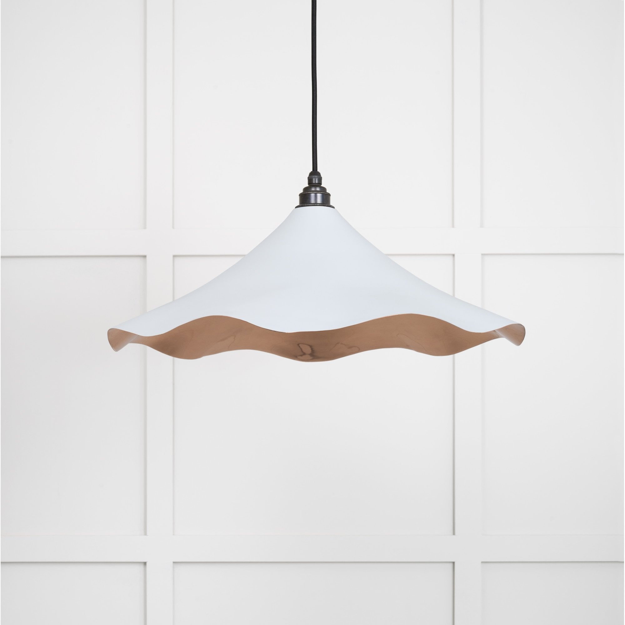 From The Anvil Smooth Copper Flora Pendant - Birch (Pale Grey)