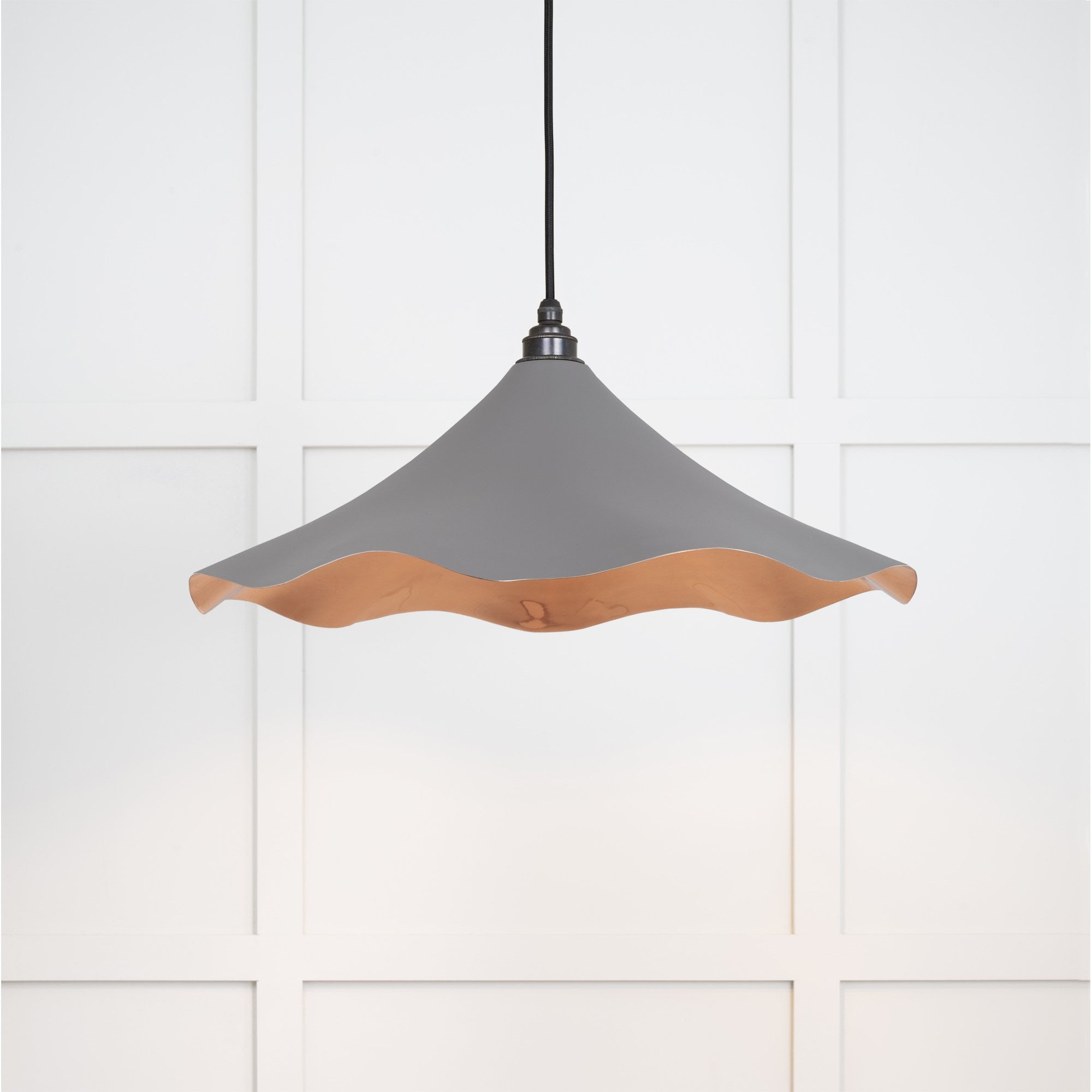 From The Anvil Smooth Copper Flora Pendant - Bluff (Warm Grey)