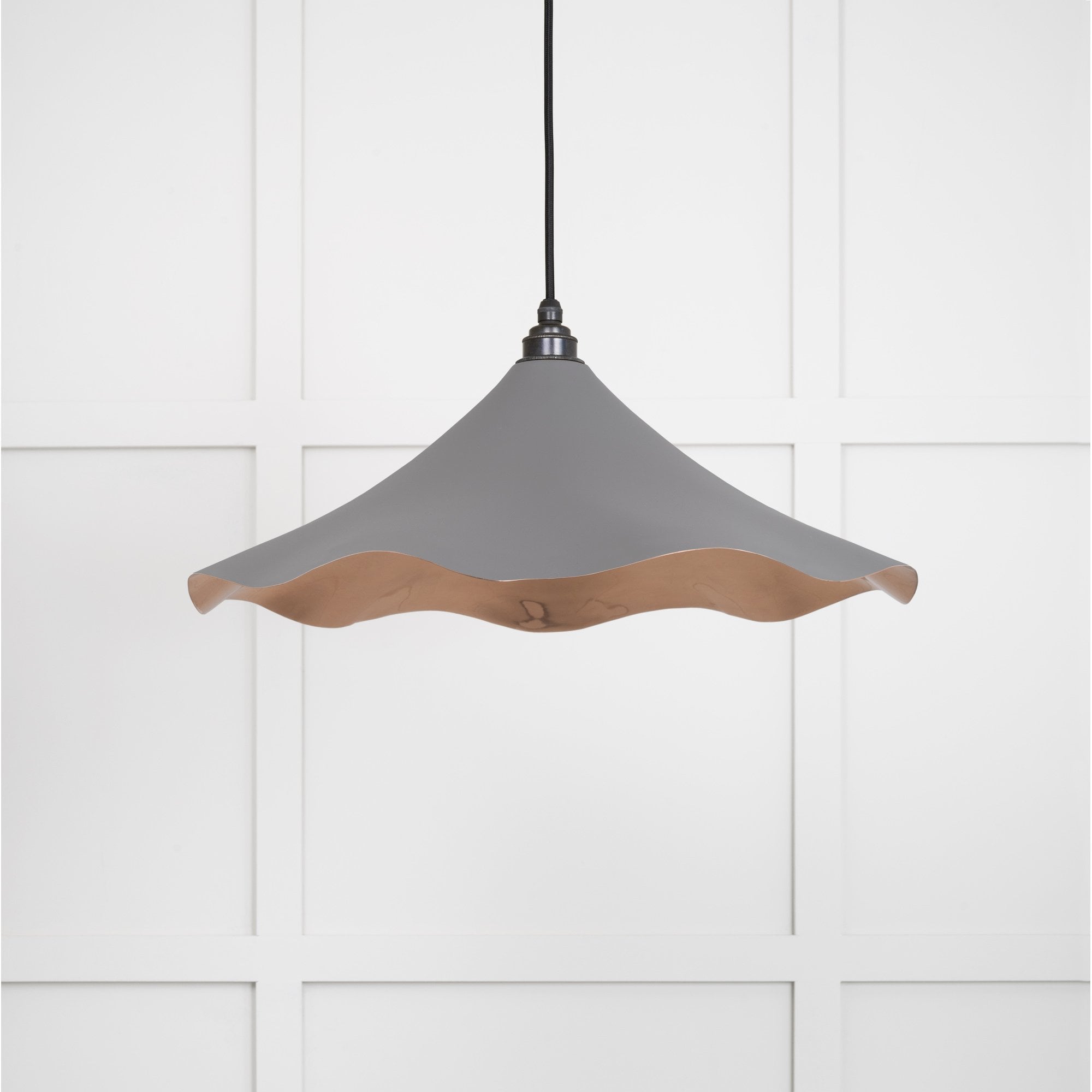 From The Anvil Smooth Copper Flora Pendant - Bluff (Warm Grey)