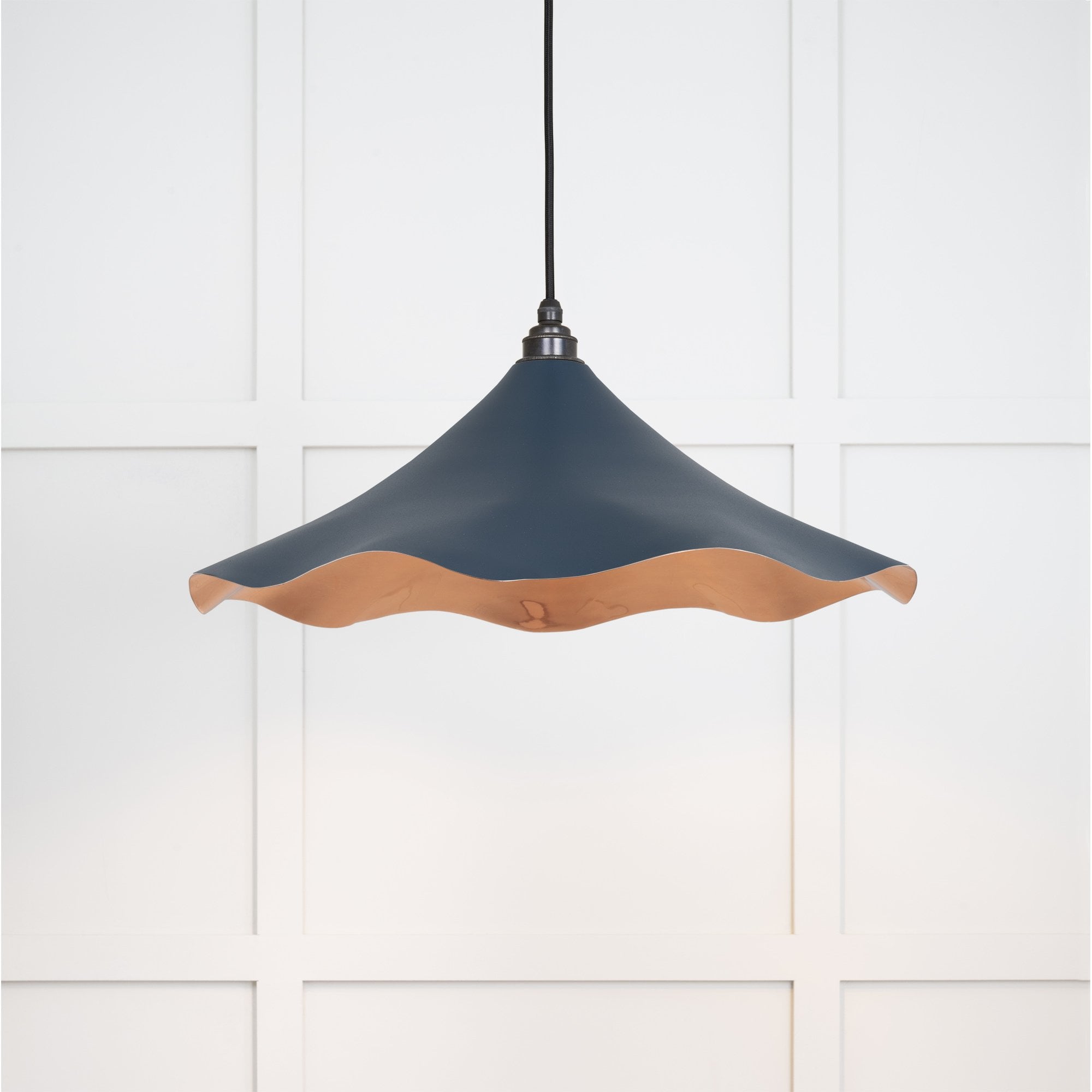 From The Anvil Smooth Copper Flora Pendant - Dusk (Dark Blue/Grey)
