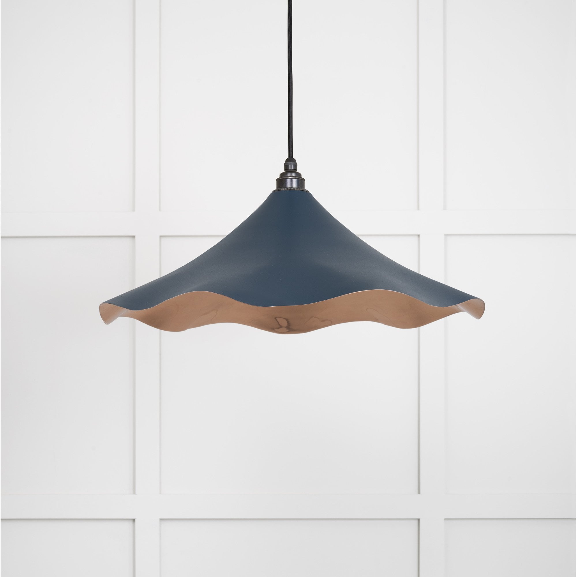 From The Anvil Smooth Copper Flora Pendant - Dusk (Dark Blue/Grey)