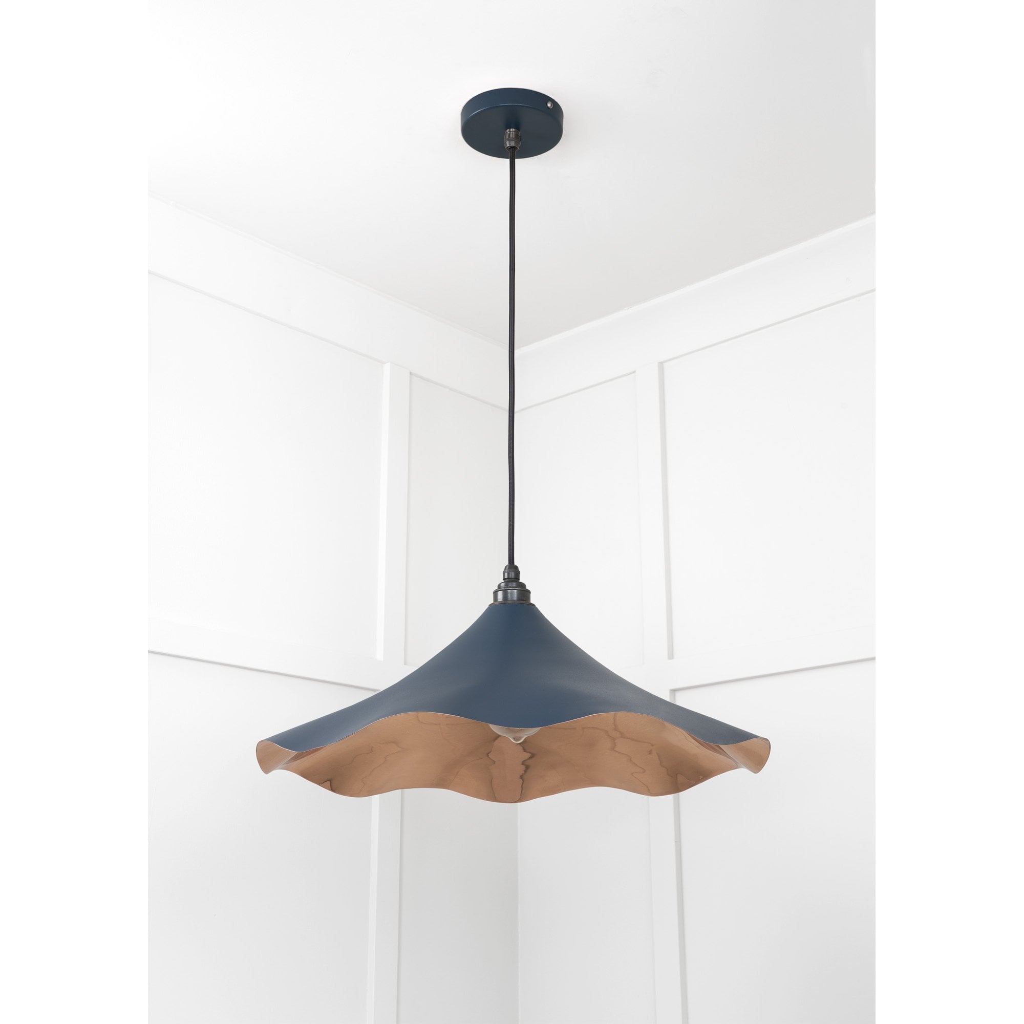 From The Anvil Smooth Copper Flora Pendant - Dusk (Dark Blue/Grey)