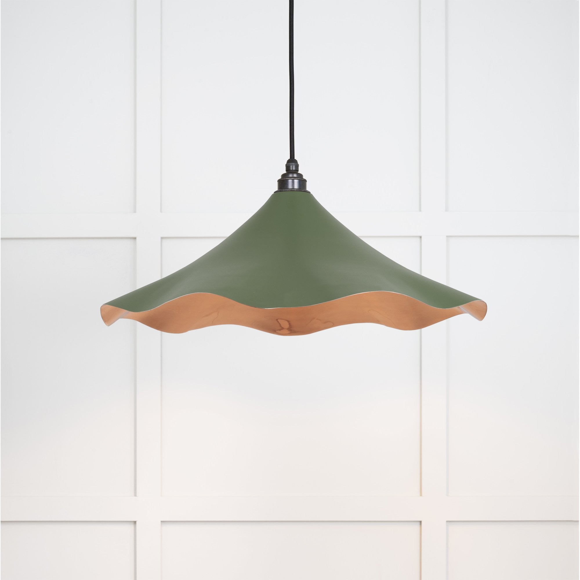 From The Anvil Smooth Copper Flora Pendant - Heath (Earthy Green)