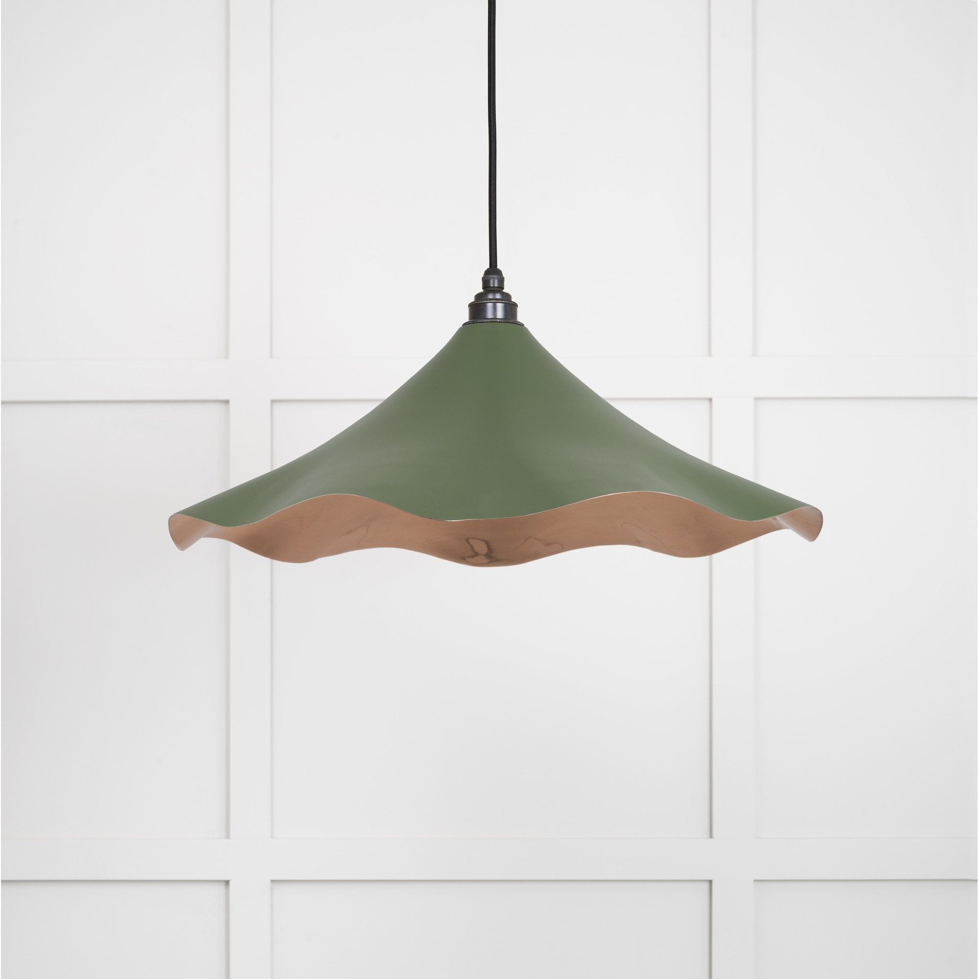 From The Anvil Smooth Copper Flora Pendant - Heath (Earthy Green)
