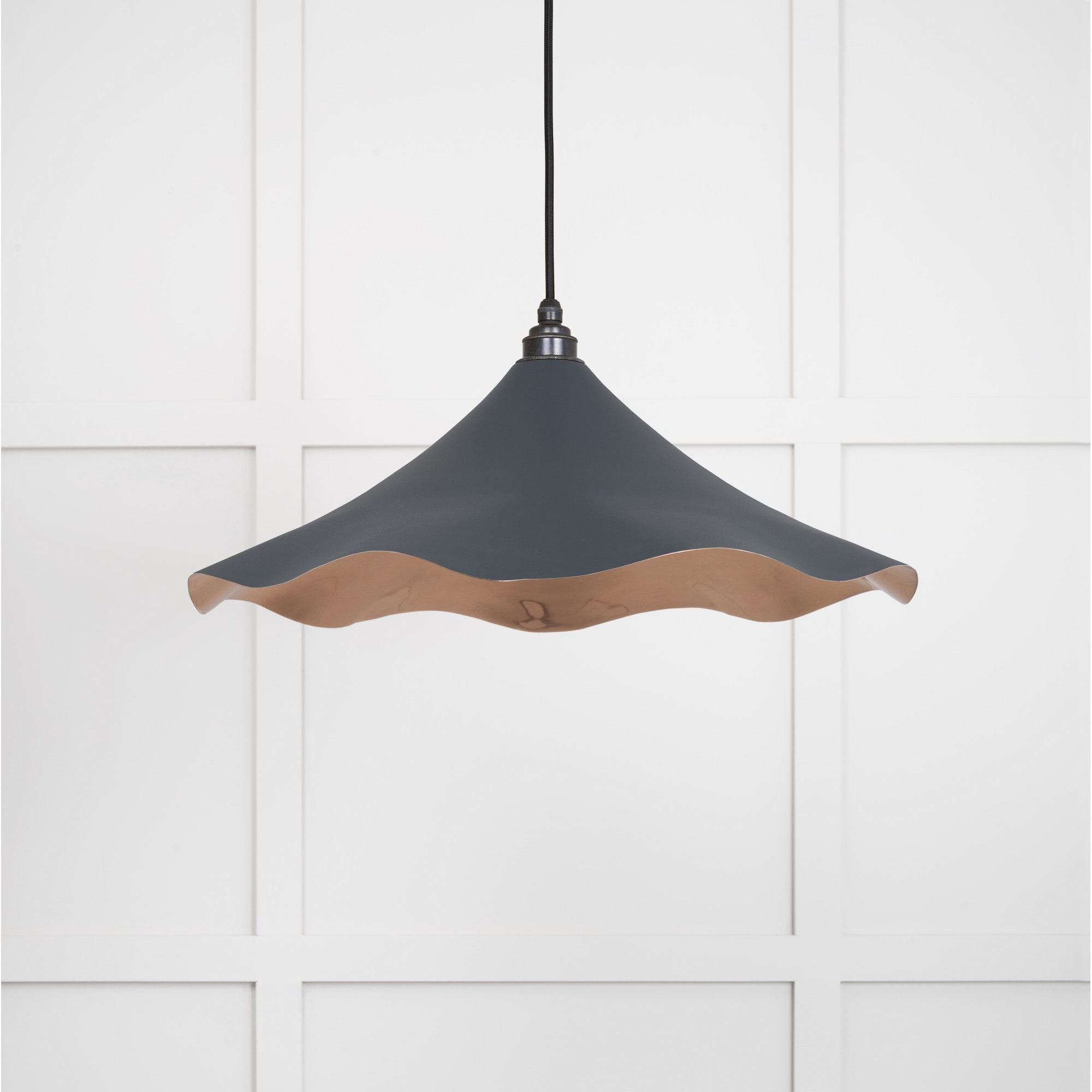 From The Anvil Smooth Copper Flora Pendant - Soot (Dark Grey)