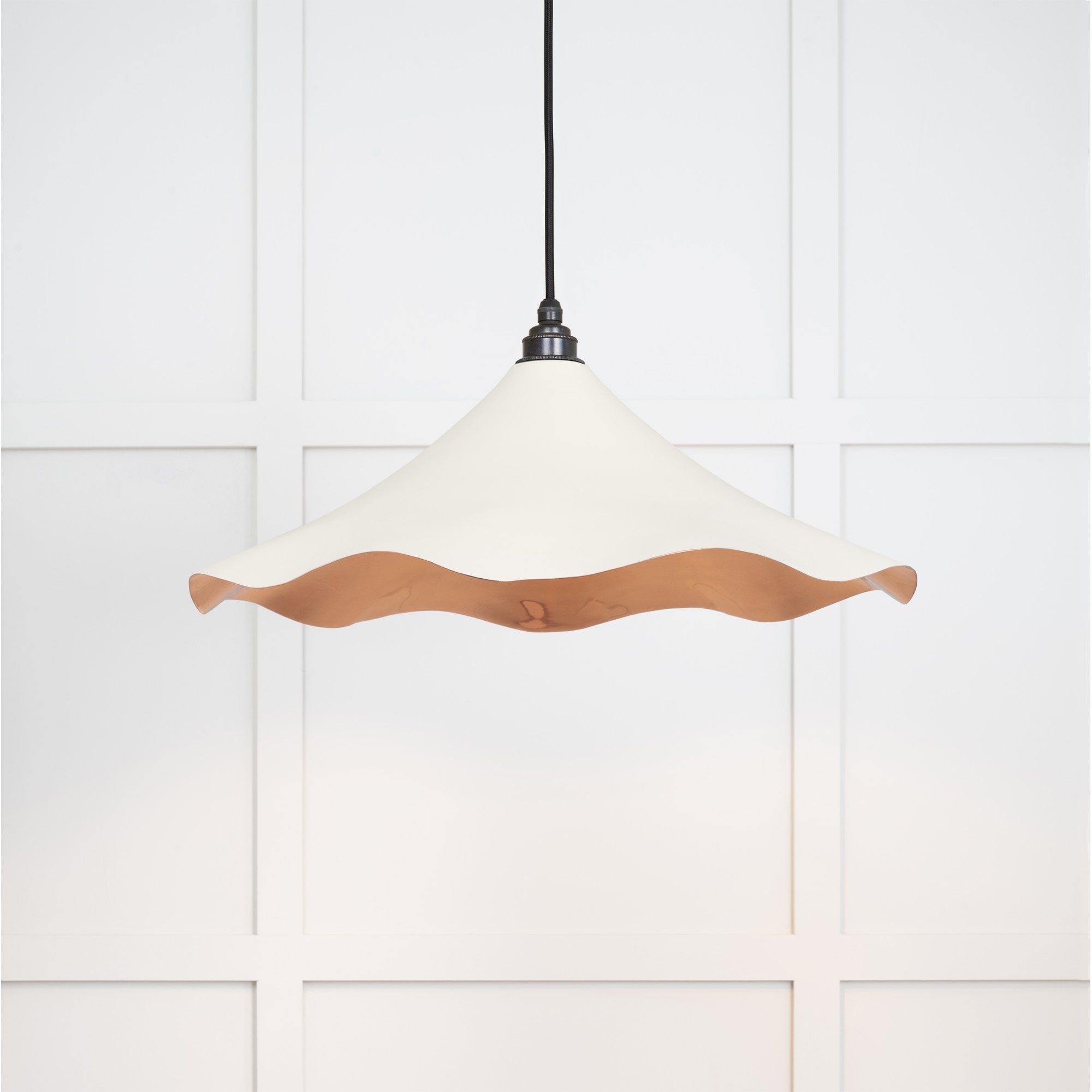 From The Anvil Smooth Copper Flora Pendant - Teasel (Off White/Cream)