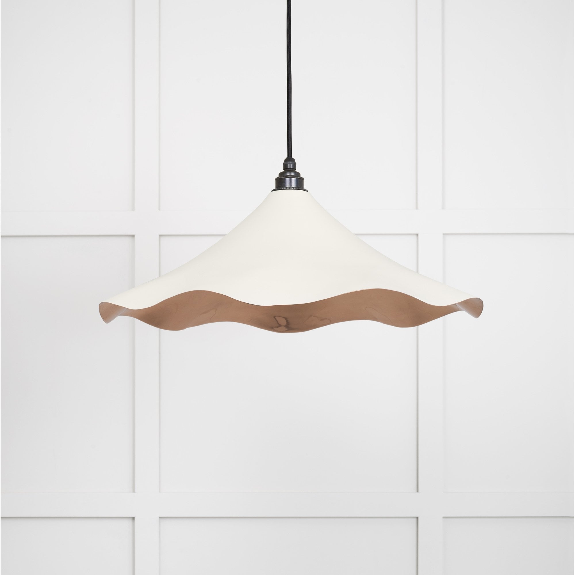 From The Anvil Smooth Copper Flora Pendant - Teasel (Off White/Cream)