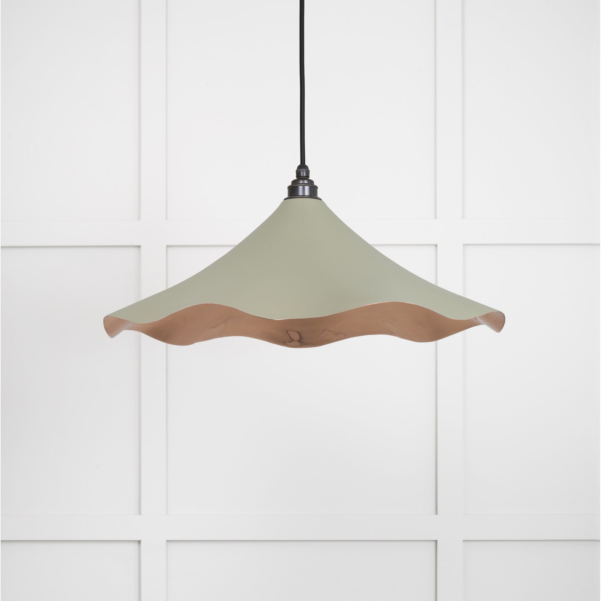 From The Anvil Smooth Copper Flora Pendant - Tump (Pale Green)