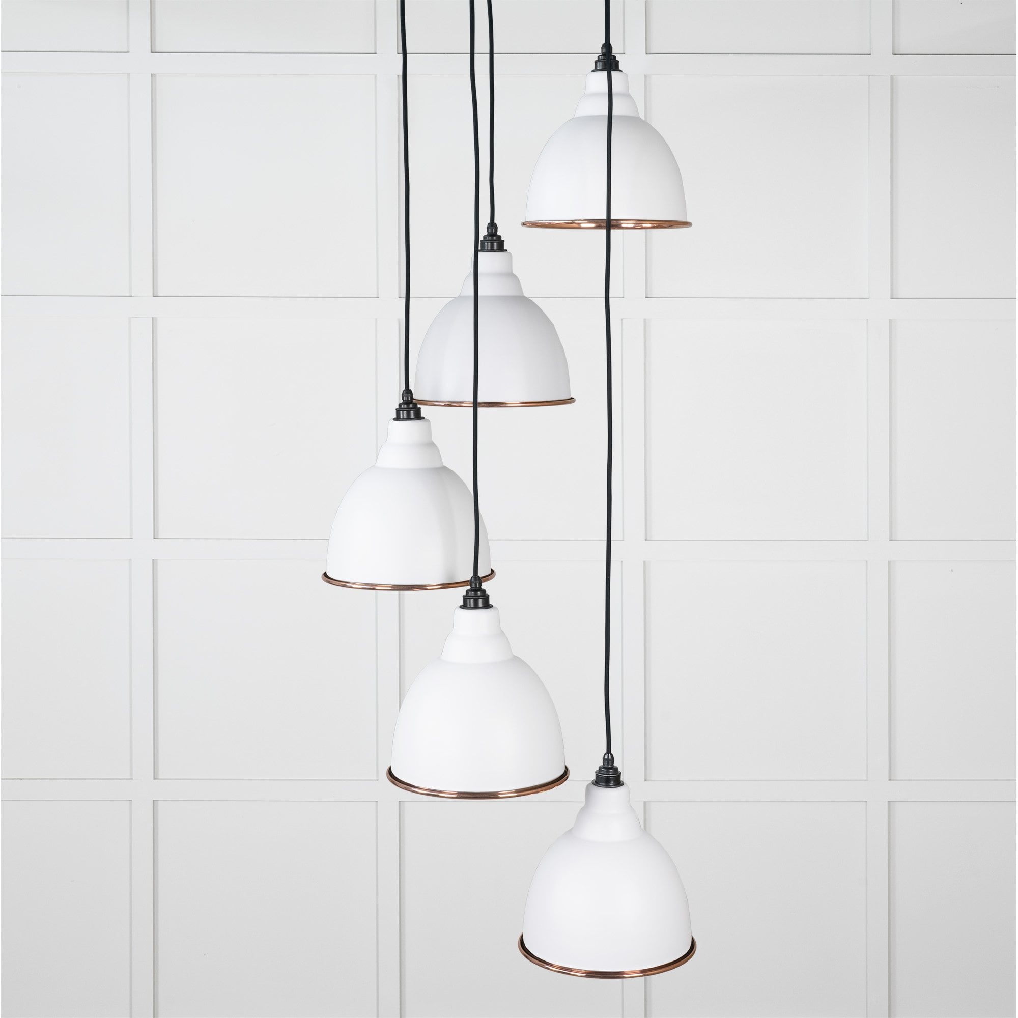 From The Anvil Smooth Copper Brindley Cluster Pendant - Flock (Matt White)
