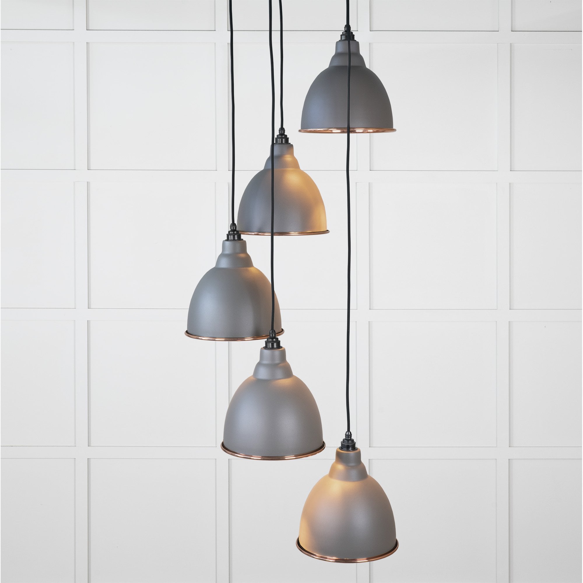 From The Anvil Smooth Copper Brindley Cluster Pendant - Bluff (Warm Grey)