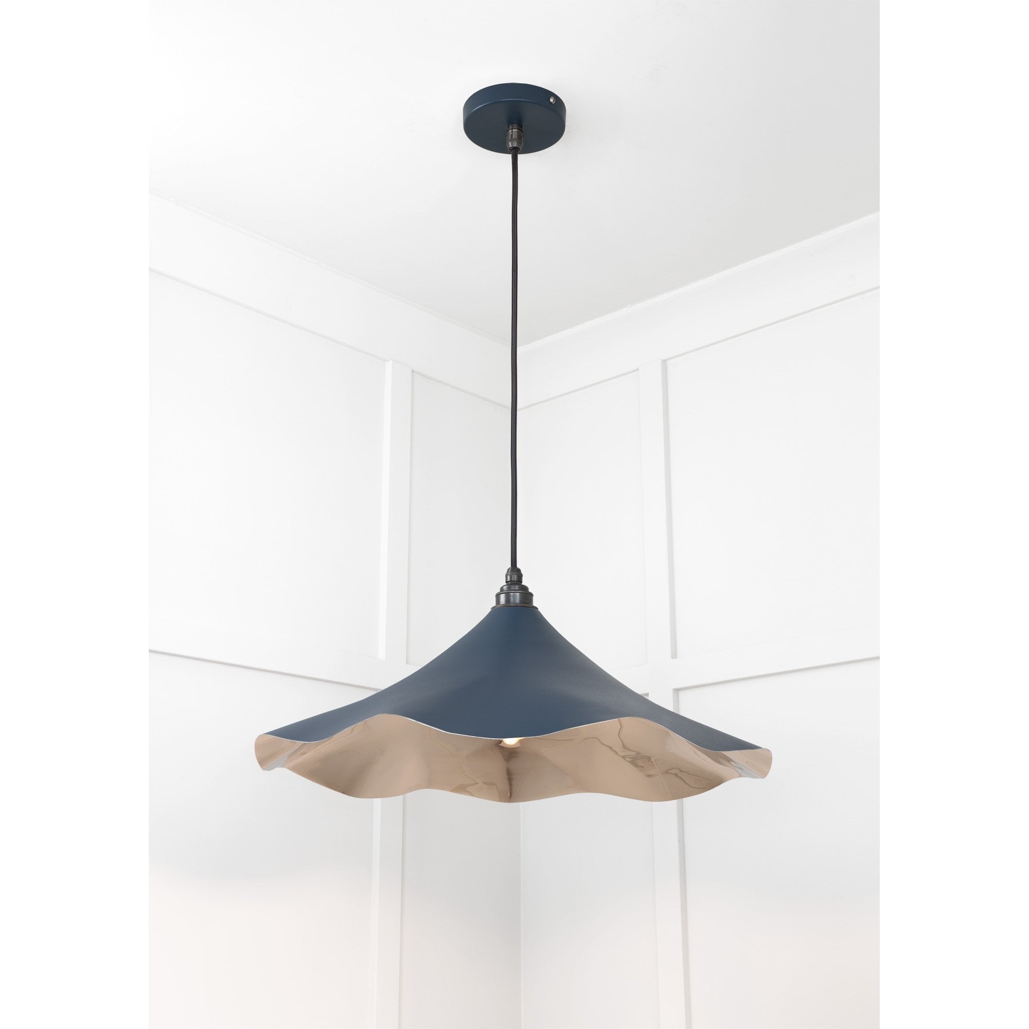 From The Anvil Smooth Nickel Flora Pendant - Dusk (Dark Blue/Grey)