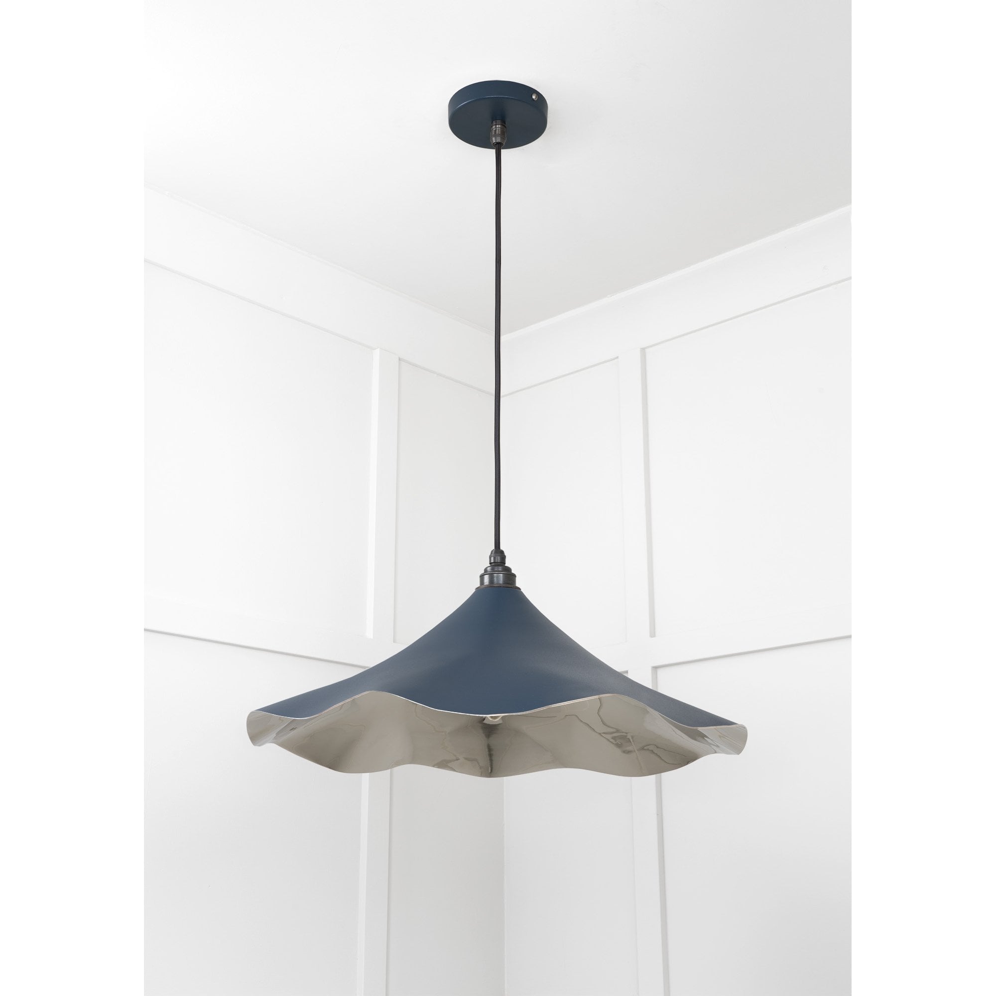 From The Anvil Smooth Nickel Flora Pendant - Dusk (Dark Blue/Grey)