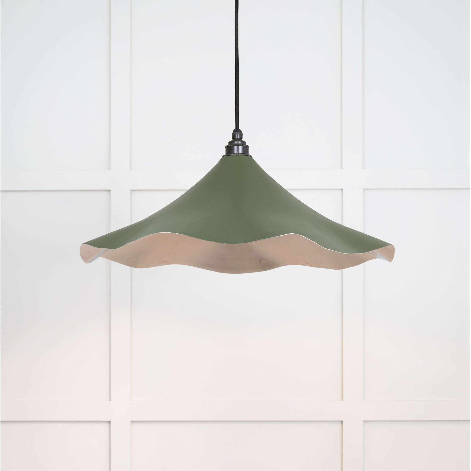 From The Anvil Smooth Nickel Flora Pendant - Heath (Earthy Green)