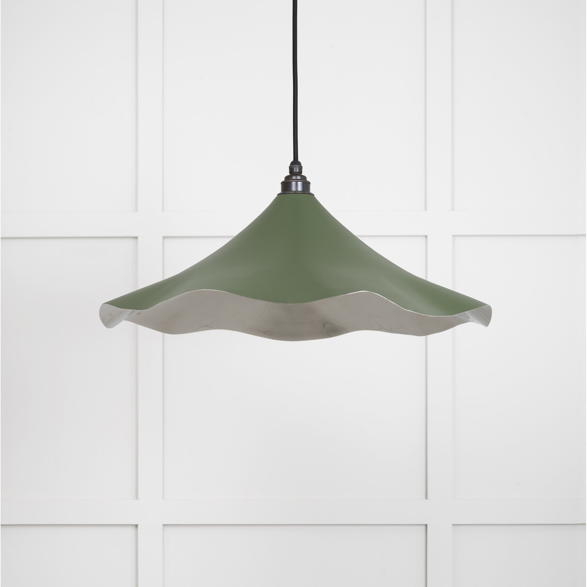 From The Anvil Smooth Nickel Flora Pendant - Heath (Earthy Green)