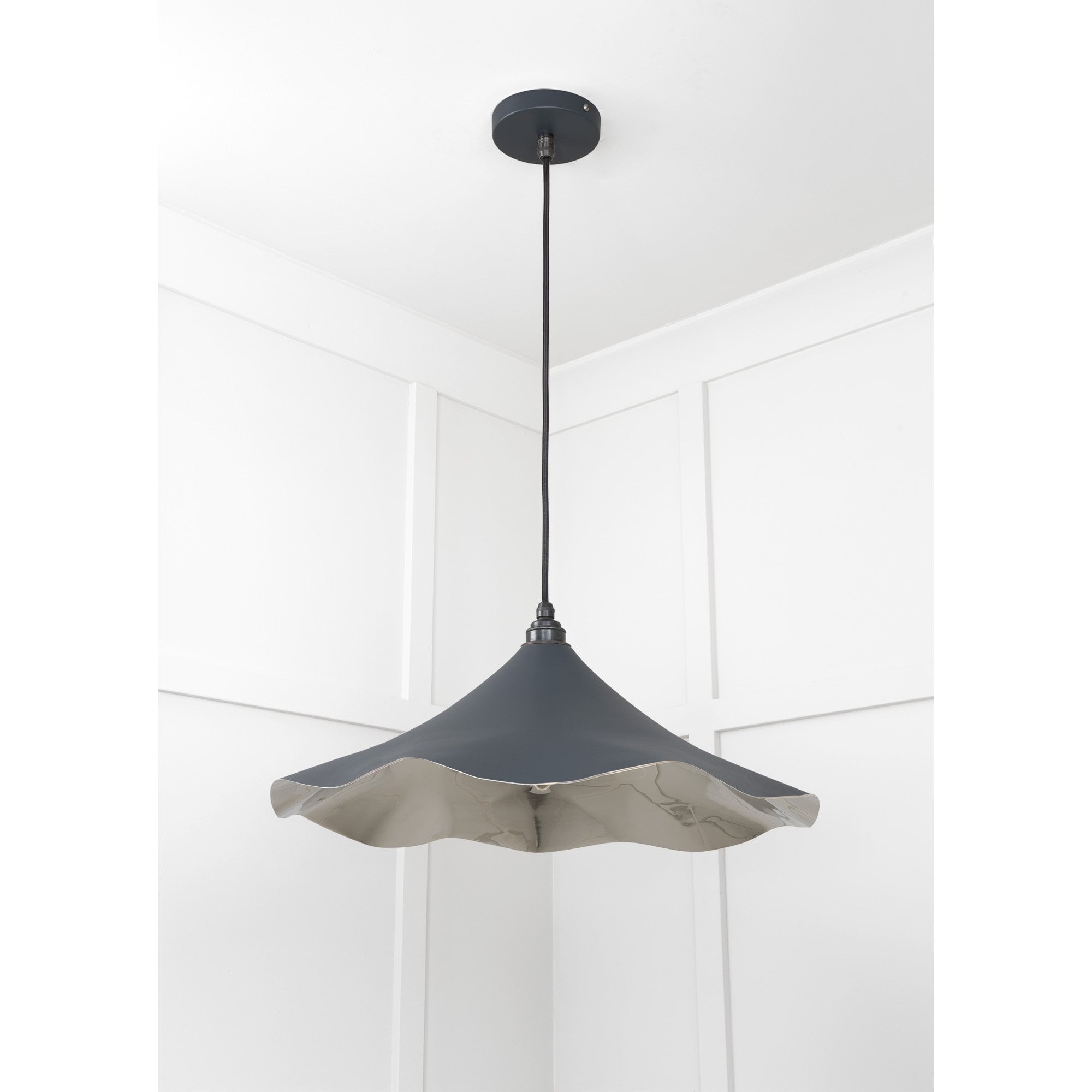 From The Anvil Smooth Nickel Flora Pendant - Soot (Dark Grey)