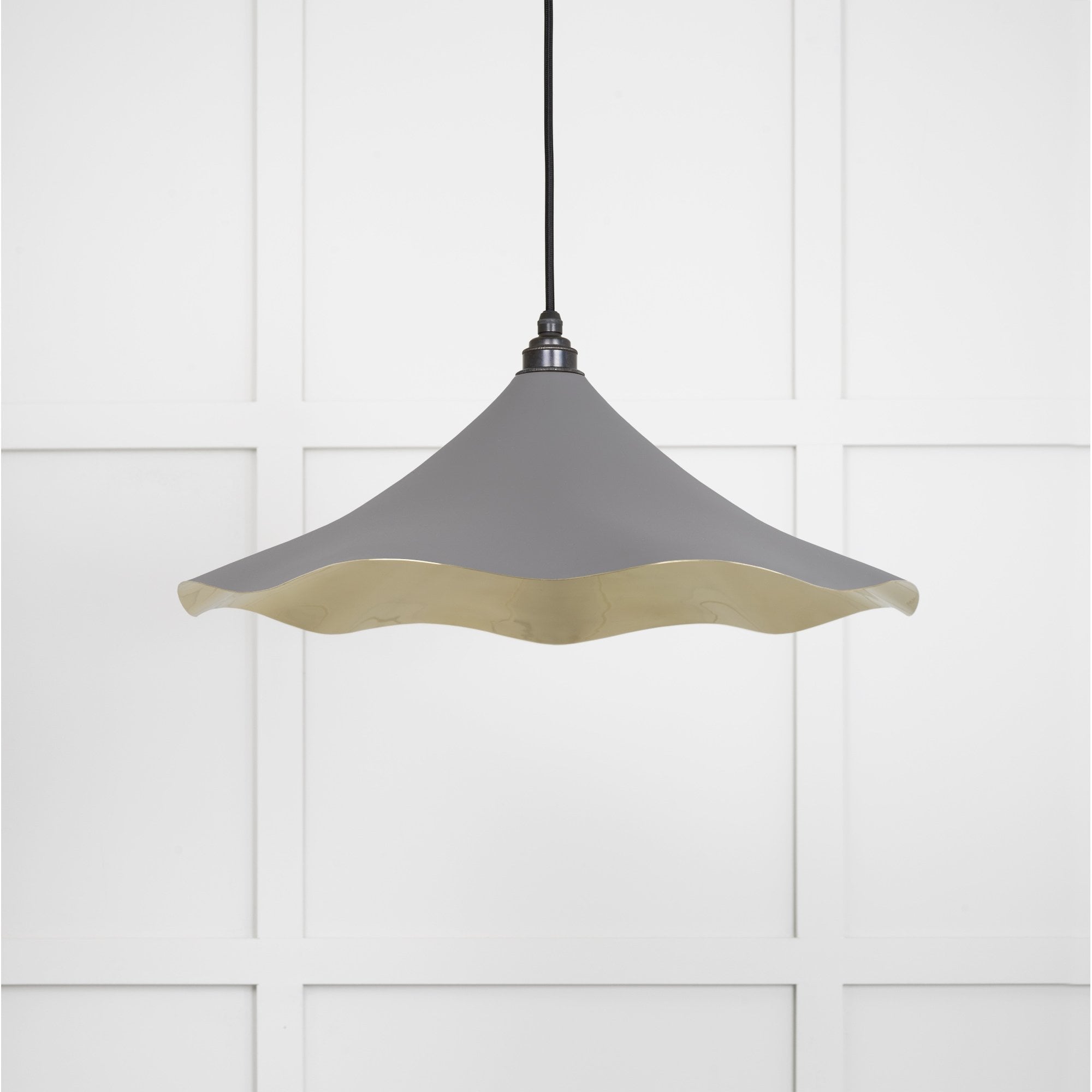 From The Anvil Smooth Brass Flora Pendant - Bluff (Warm Grey)