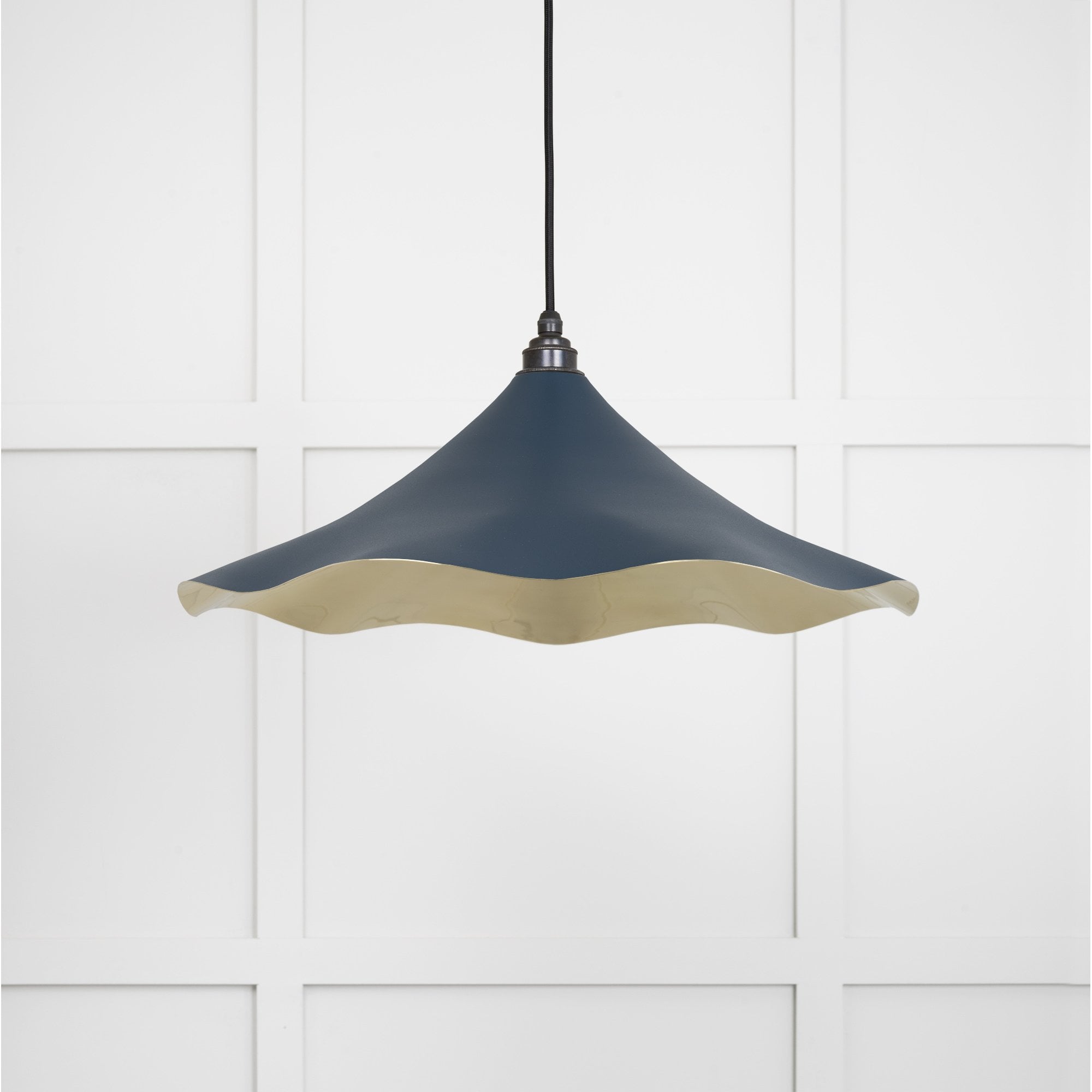 From The Anvil Smooth Brass Flora Pendant - Dusk (Dark Blue/Grey)