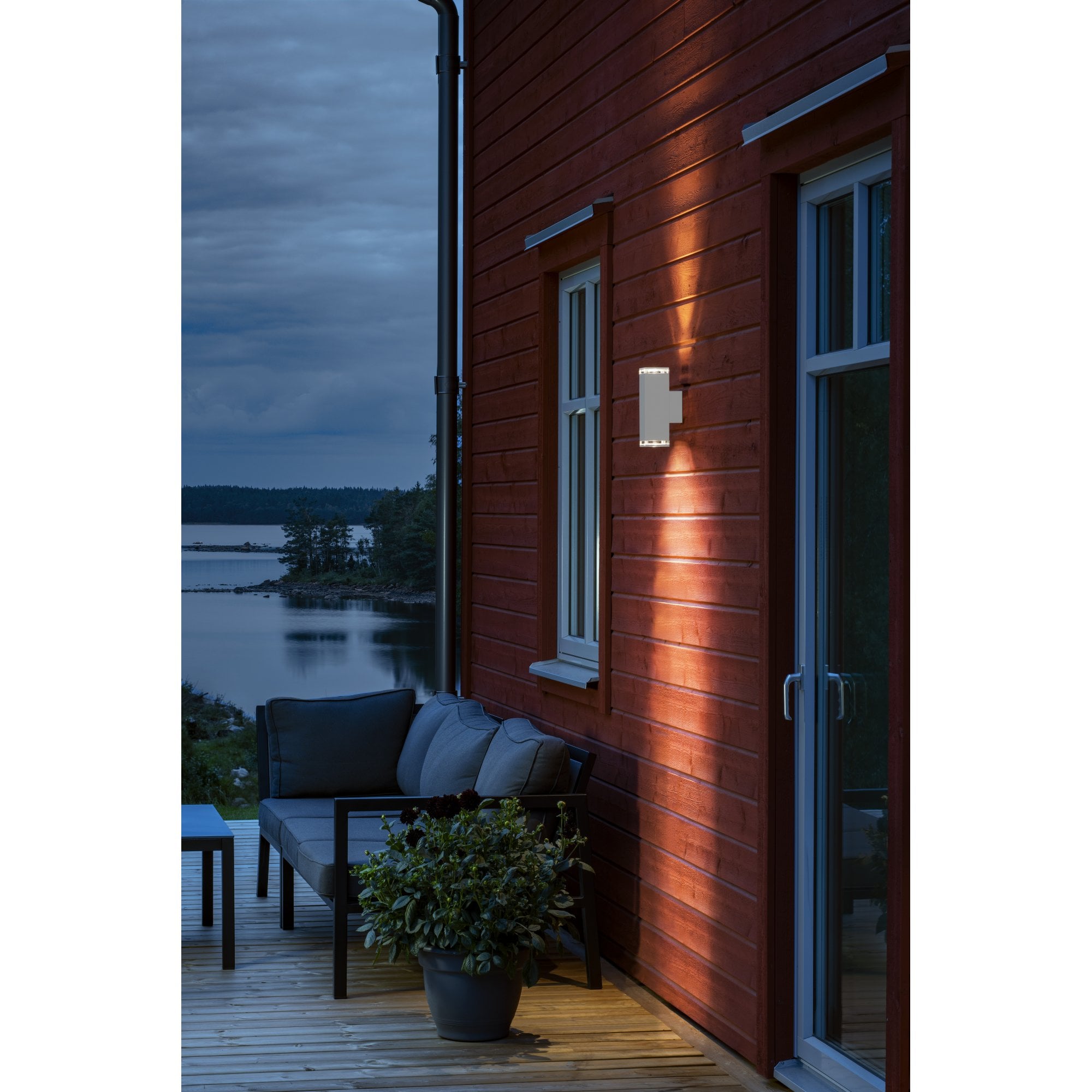 Konstsmide Pollux Single Ring Up/Down Wall Light - Matt White