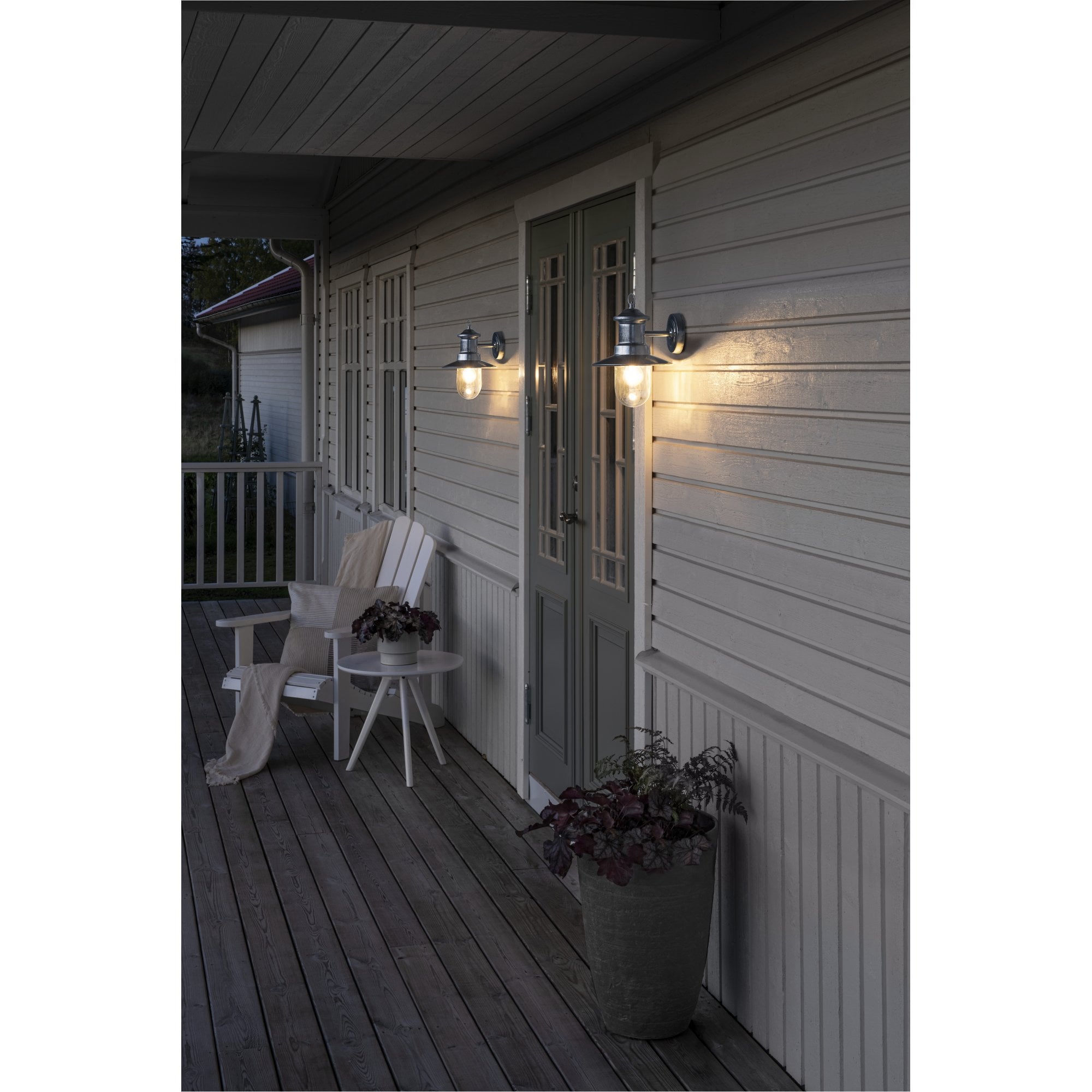 Konstsmide Napoli Wall Light - Galvanised