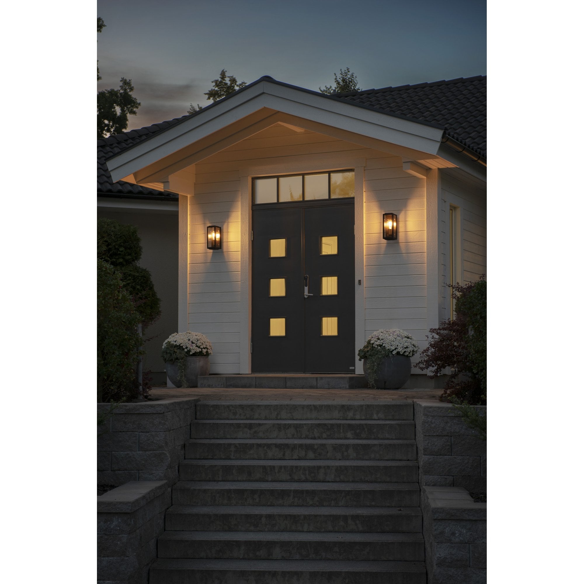Konstsmide Carpi Small Half Lantern - Matt Black & Brass
